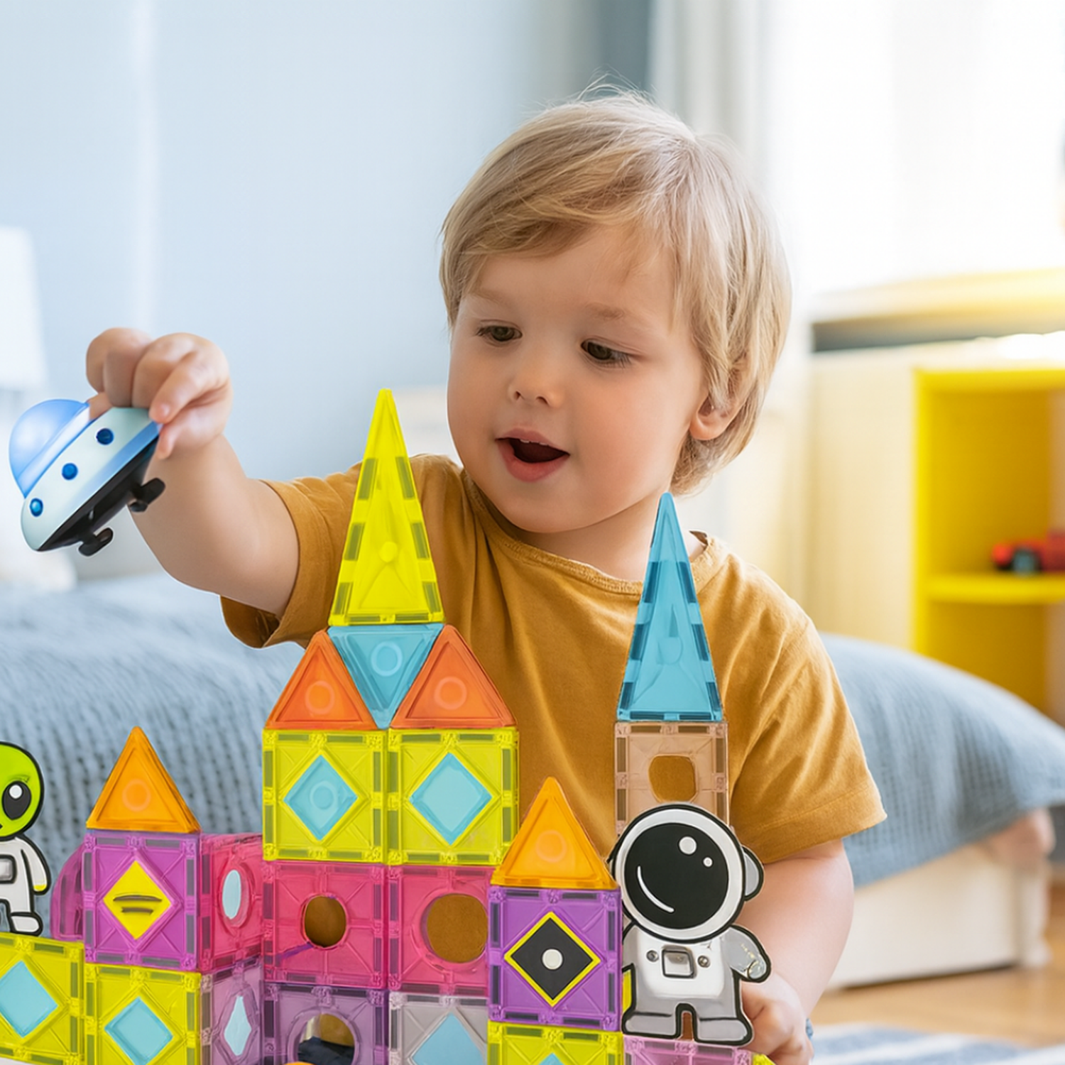 Juego Bloques Magneticos Construccion 70 Piezas Educativo-2