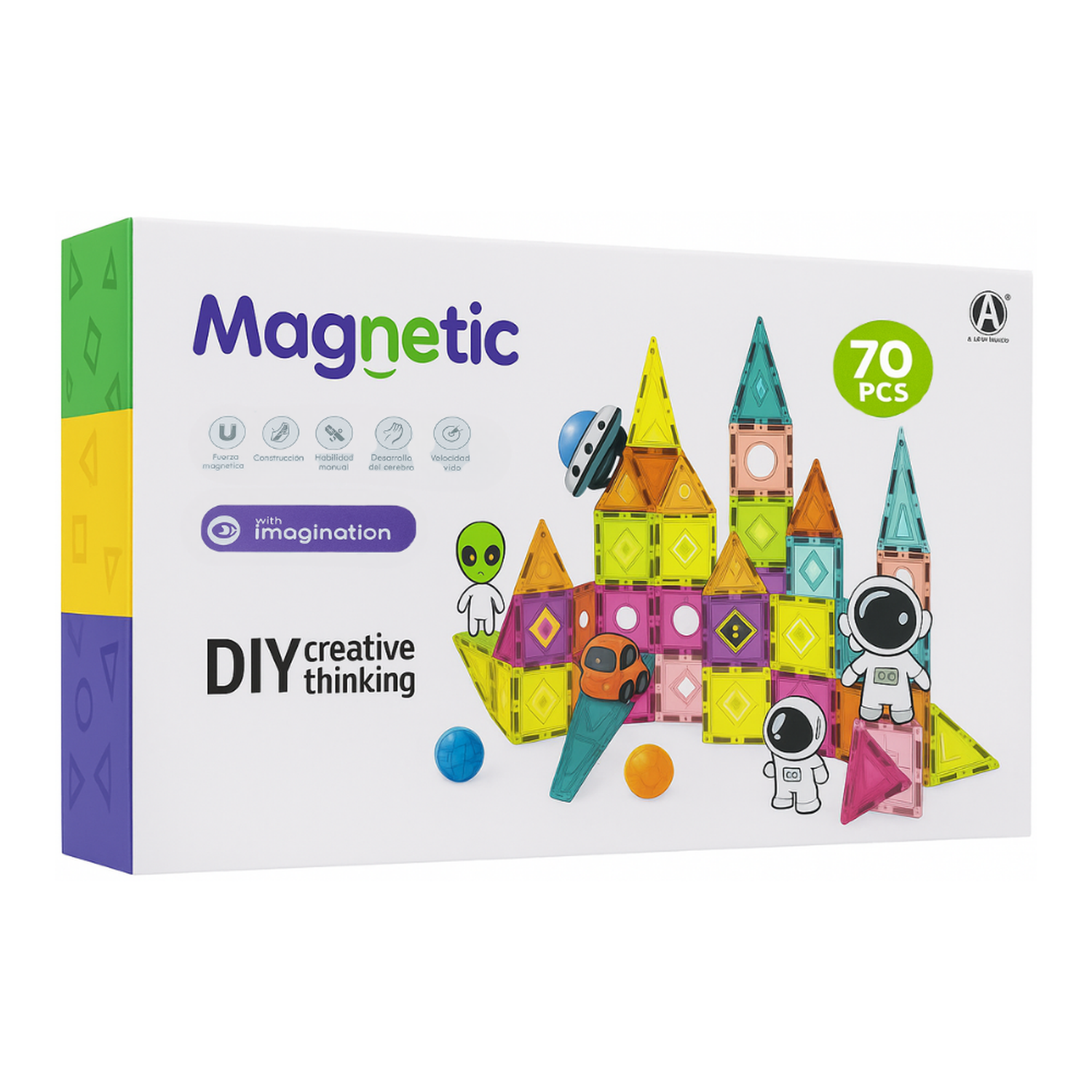 Juego Bloques Magneticos Construccion 70 Piezas Educativo-5