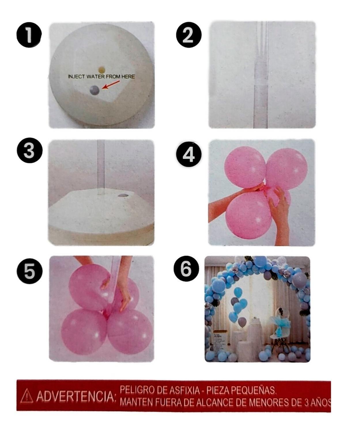 Set Arco De Globos Cumpleaños Fiestas Celeste 173 Piezas-2