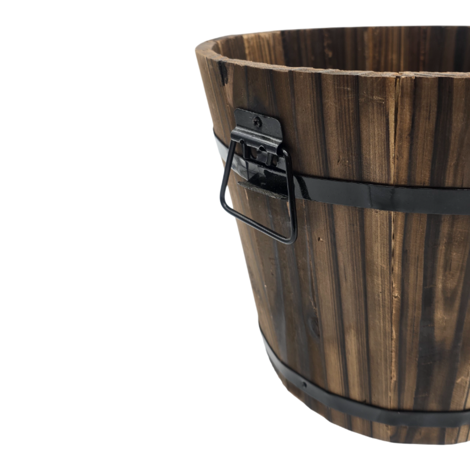 Macetero De Madera Tipo Barril Para Jardin Terraza Planta XL-7