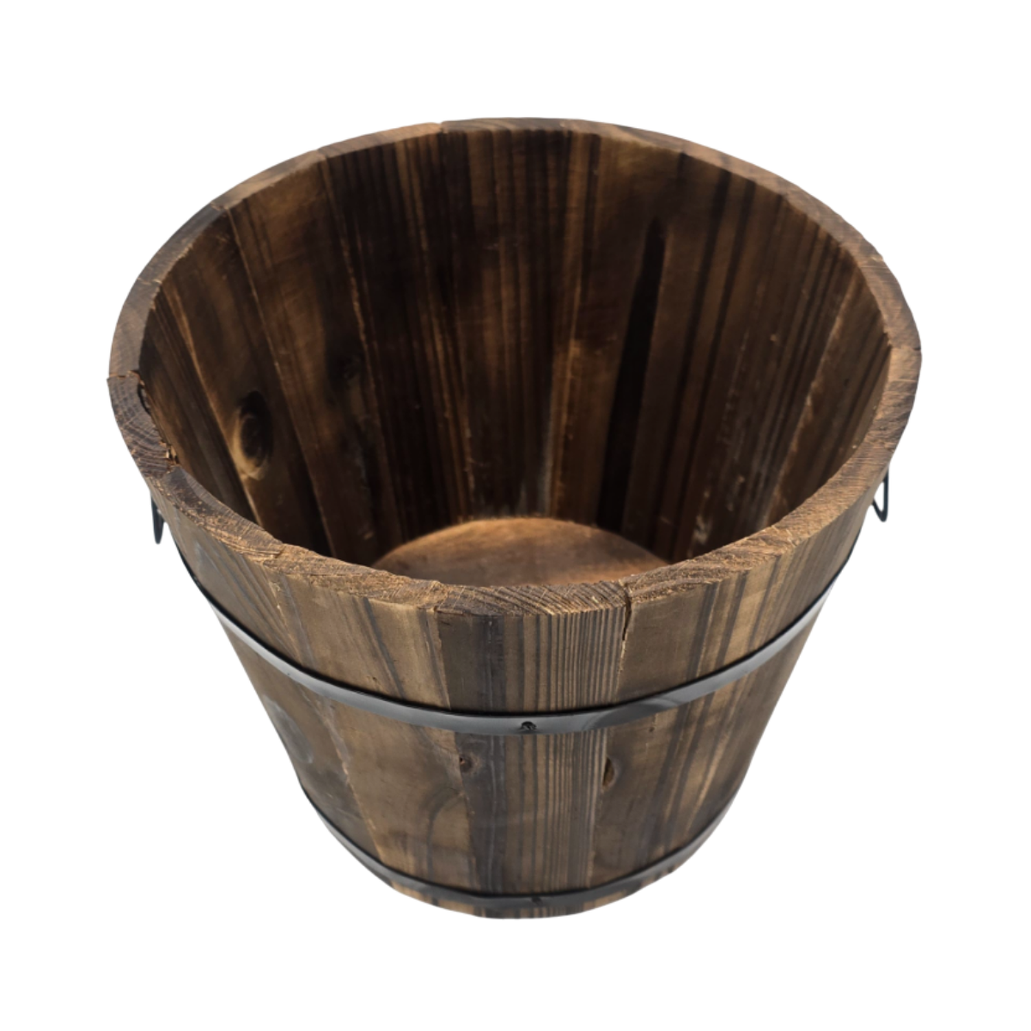 Macetero De Madera Tipo Barril Para Jardin Terraza Planta XL-8