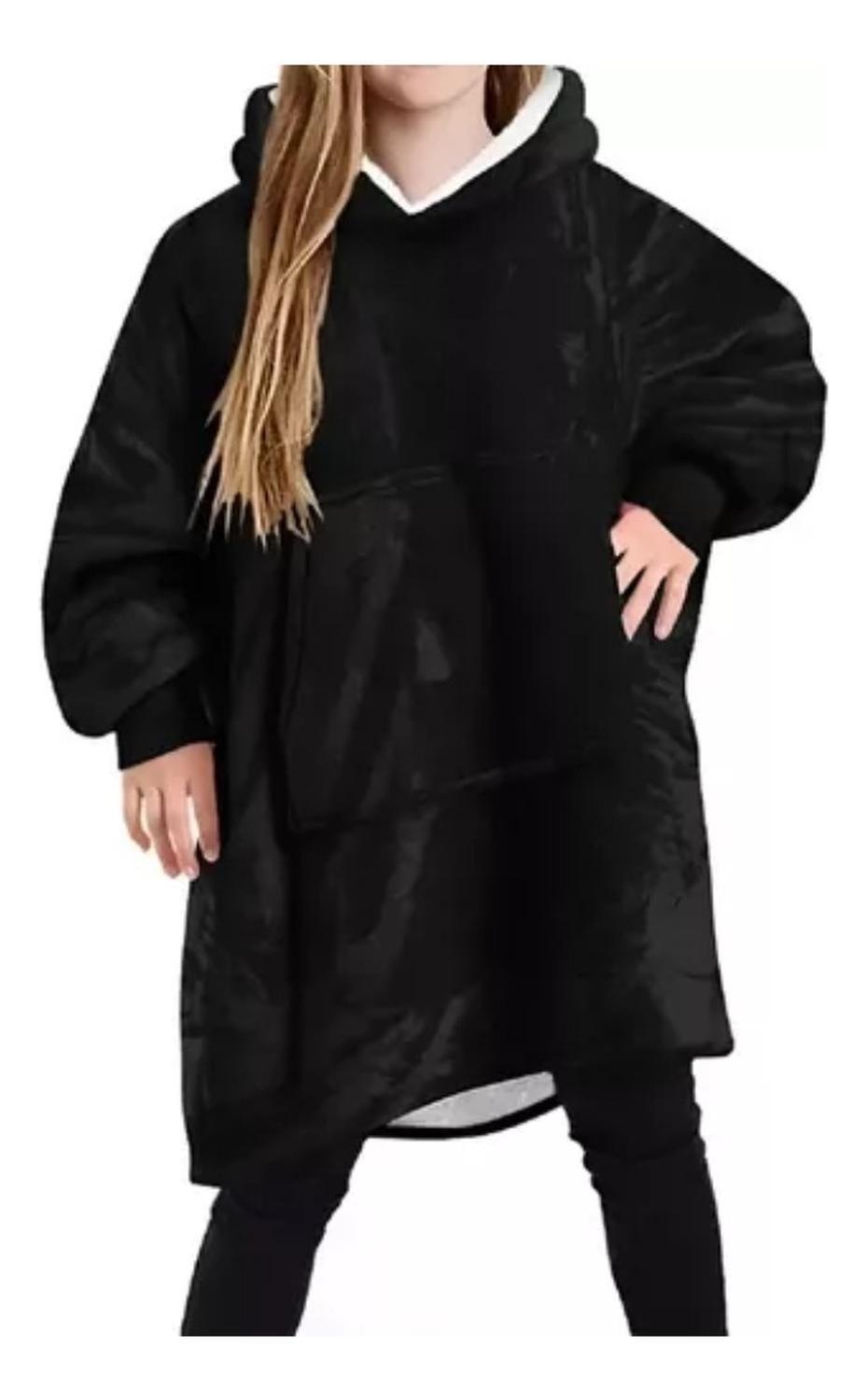 Polerón Sherpa Con Capucha Polar Frazada Con Chiporro Invierno-1