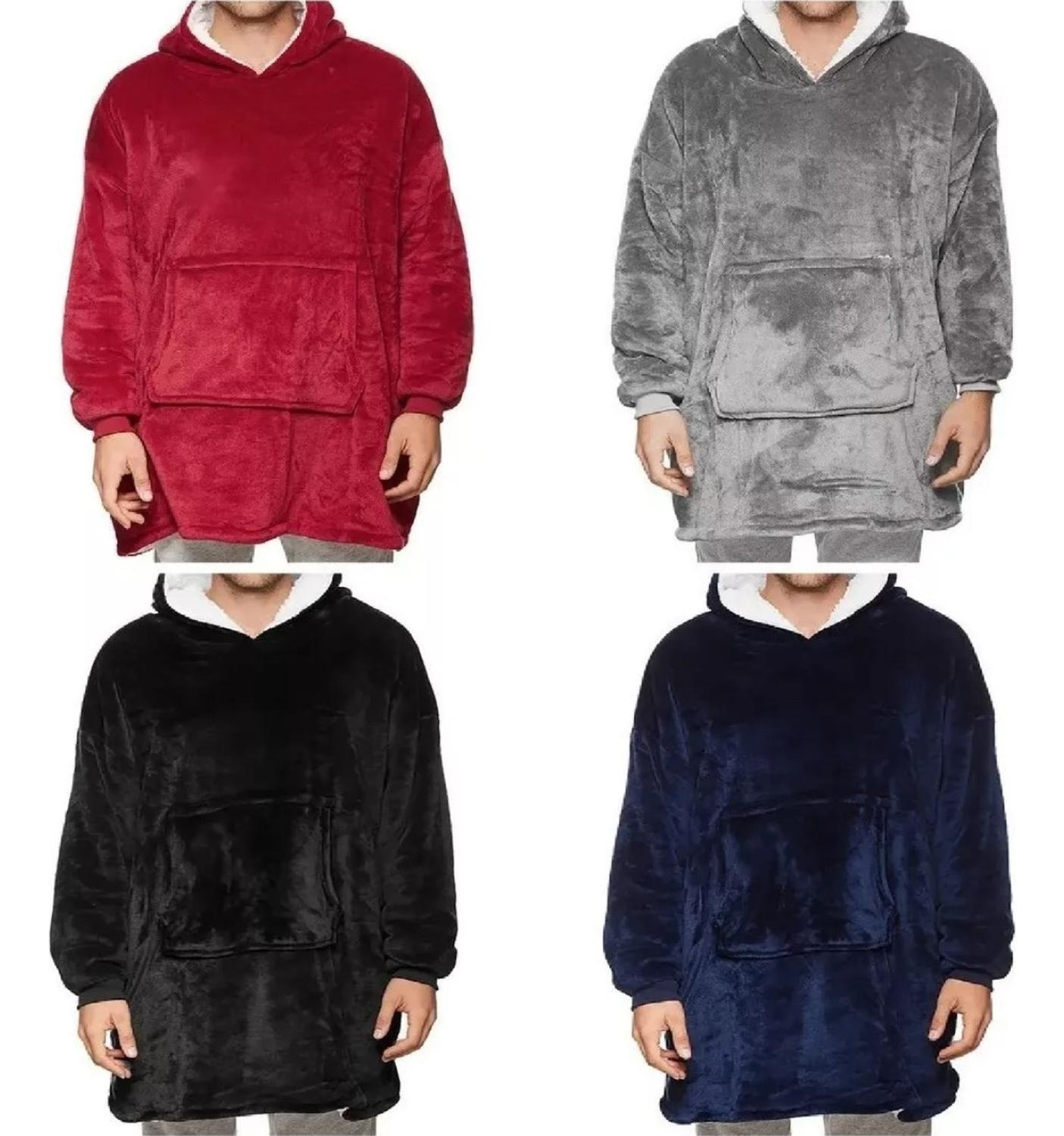 Polerón Sherpa Con Capucha Polar Frazada Con Chiporro Invierno-8