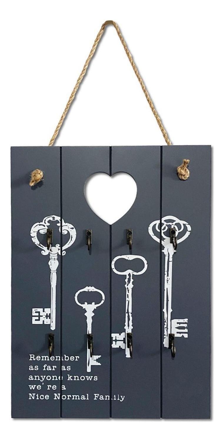 Porta Llave De Madera Colgador Para Llaves Decorativo Cuadro-0