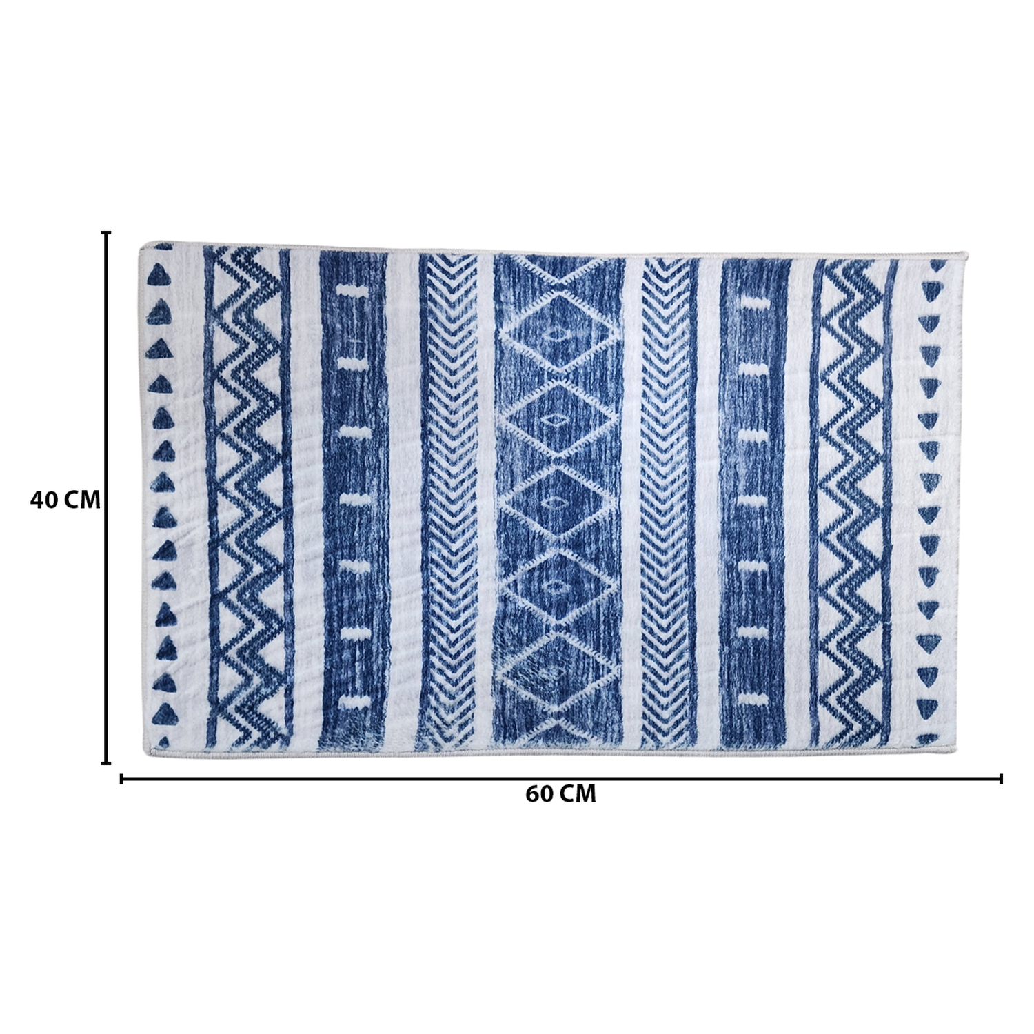 Alfombra De Baño Bajada De Cama Multiuso Diseño Azul Blanco-6