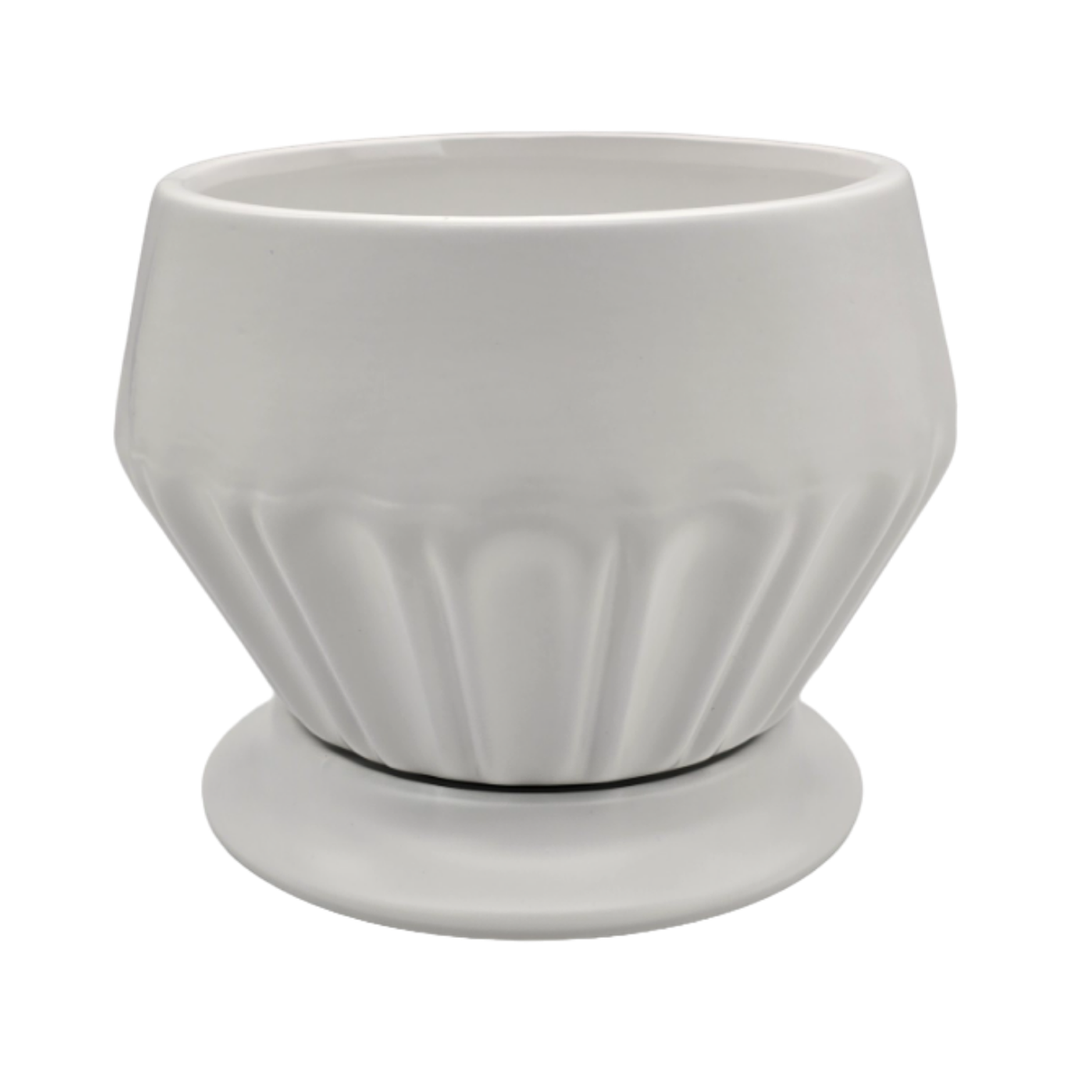 Maceteros Maceta De Ceramica Diamante Elegante Blanco S-0