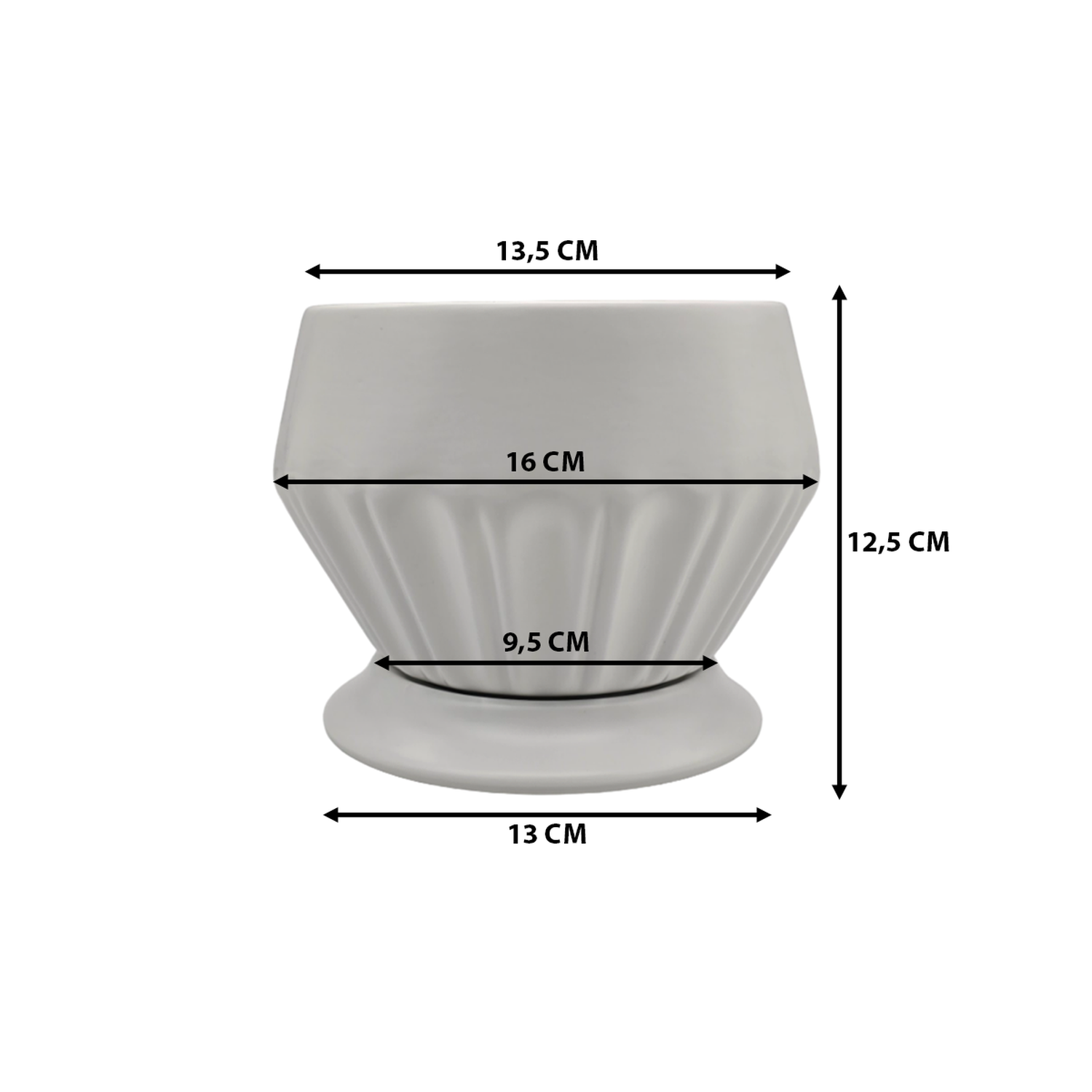 Maceteros Maceta De Ceramica Diamante Elegante Blanco S-5