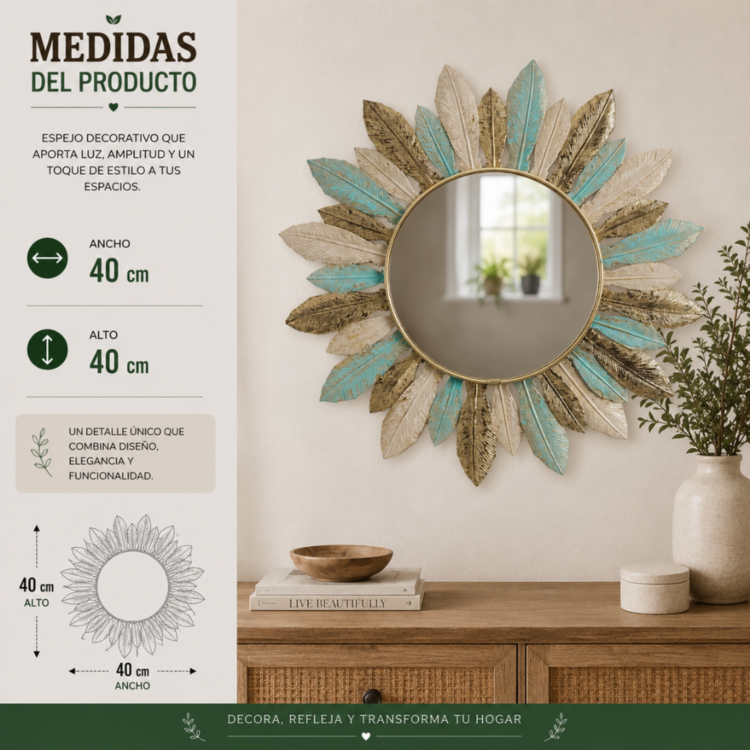 Cuadro De Metal Decorativo De Plumas Metalicas De Colores-6
