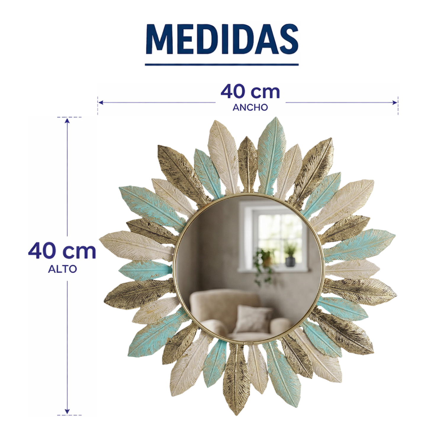 Cuadro De Metal Decorativo De Plumas Metalicas De Colores-8
