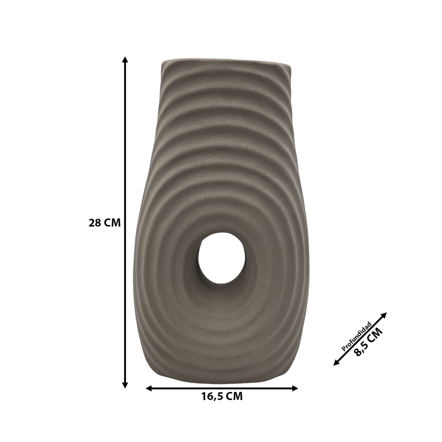 Jarron Florero De Ceramica Fina Decorativo Moderno Cafe-5