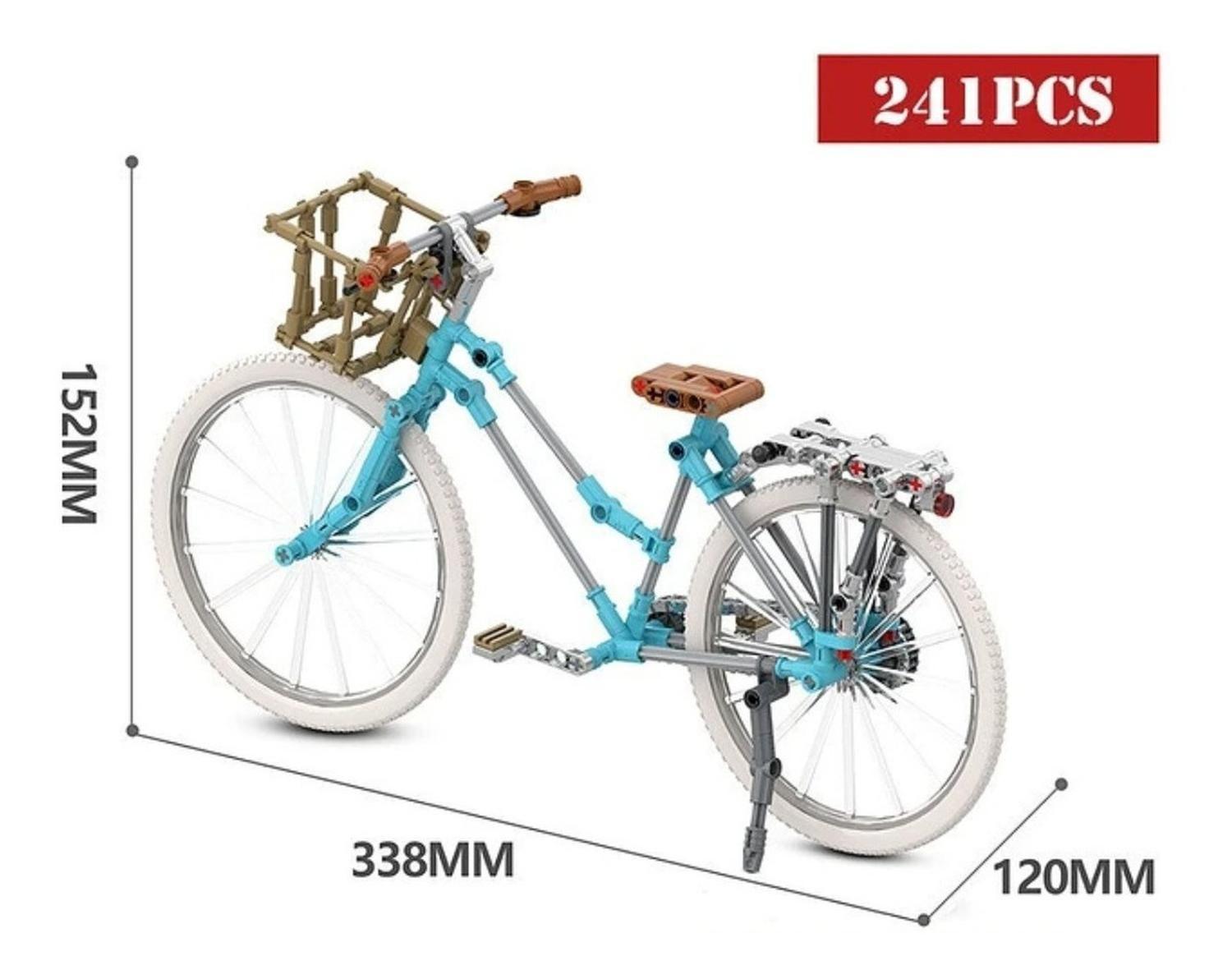 Set Juguete Bicicleta Celeste Con Cesto Escala Para Armar-2
