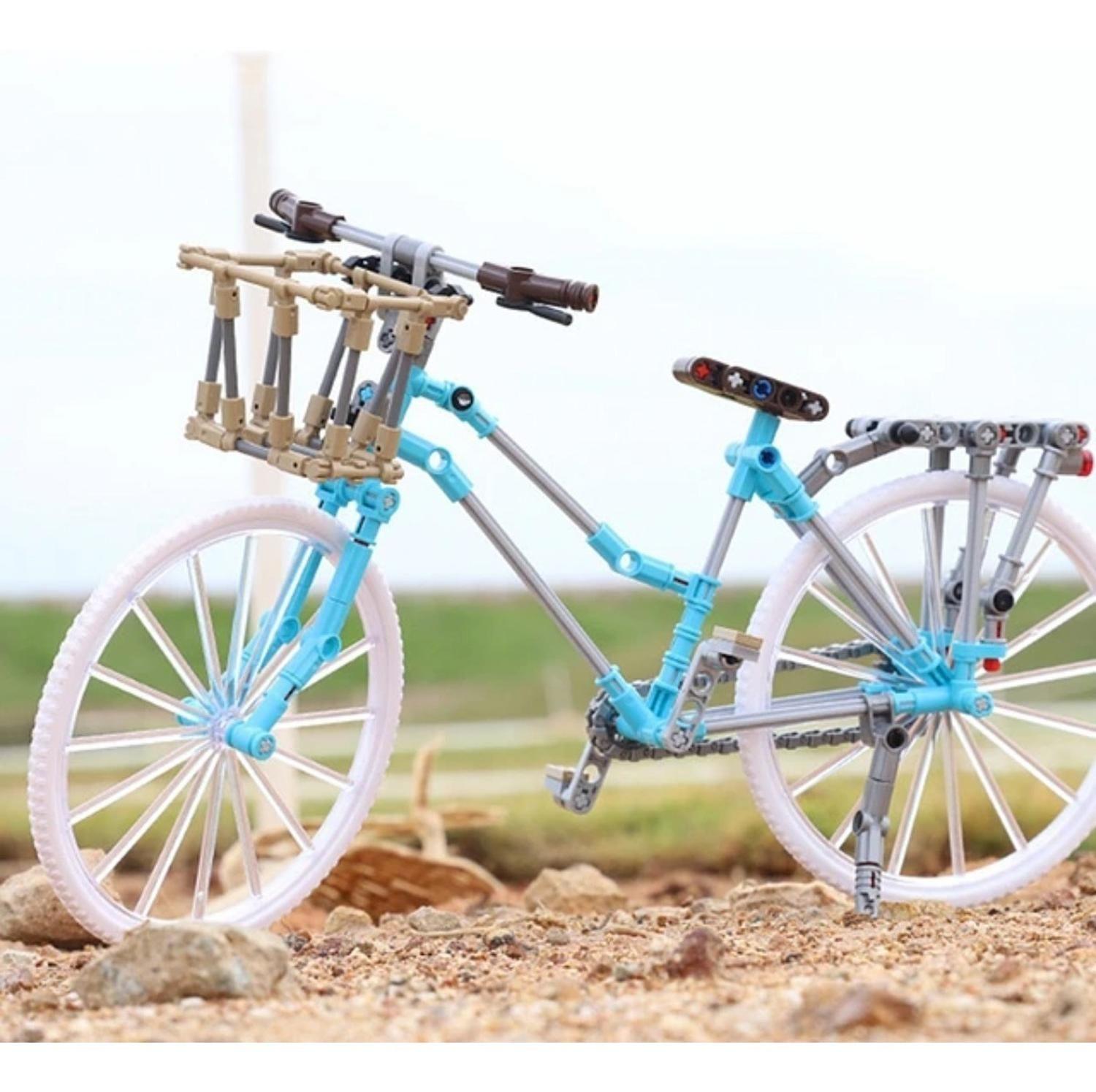 Set Juguete Bicicleta Celeste Con Cesto Escala Para Armar-4