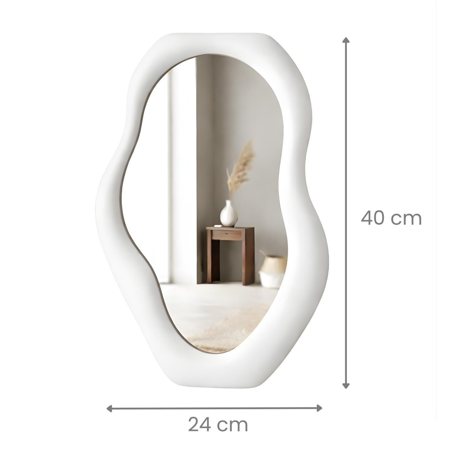 Marco Espejo Decorativo De Pared Asimetrico Irregular Blanco-2