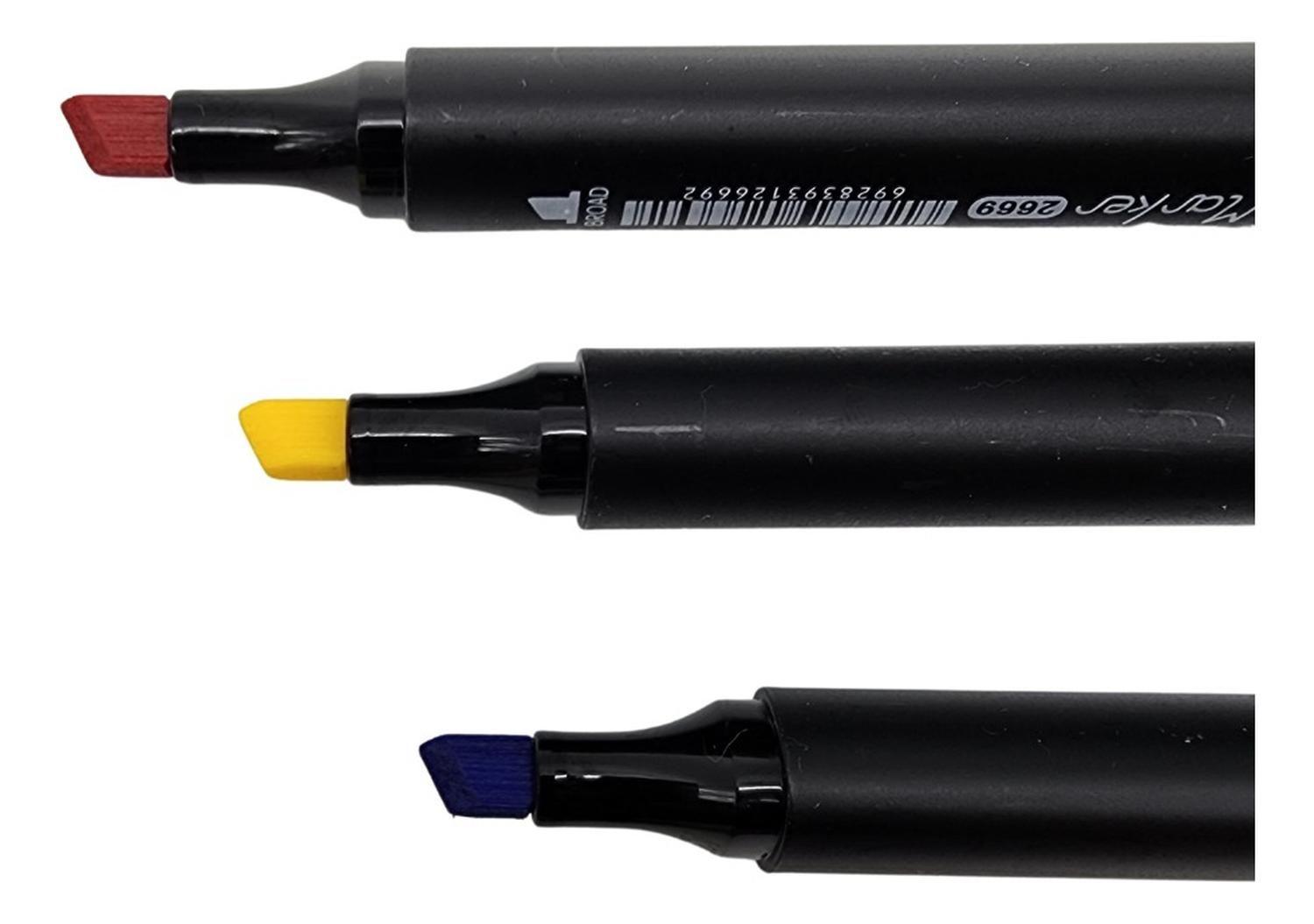 Set Marcadores Doble Punta 36 Lapices Plumones Con Maletin-2