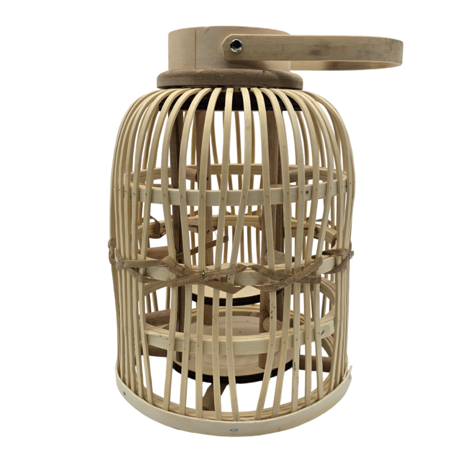 Candelabro De Bambu Natural Porta Vela Nordico Farol 30 CM-0
