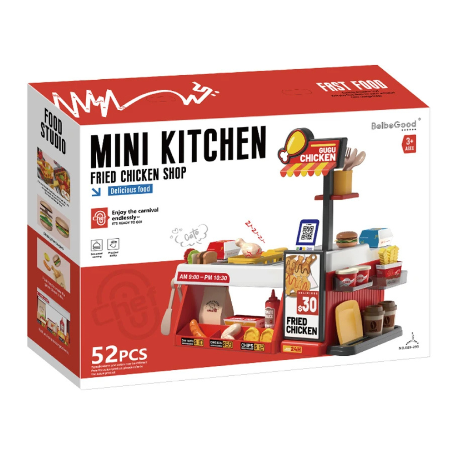 Cocina de Juguete Tienda Pollo Frito 52 Piezas Infantil-7