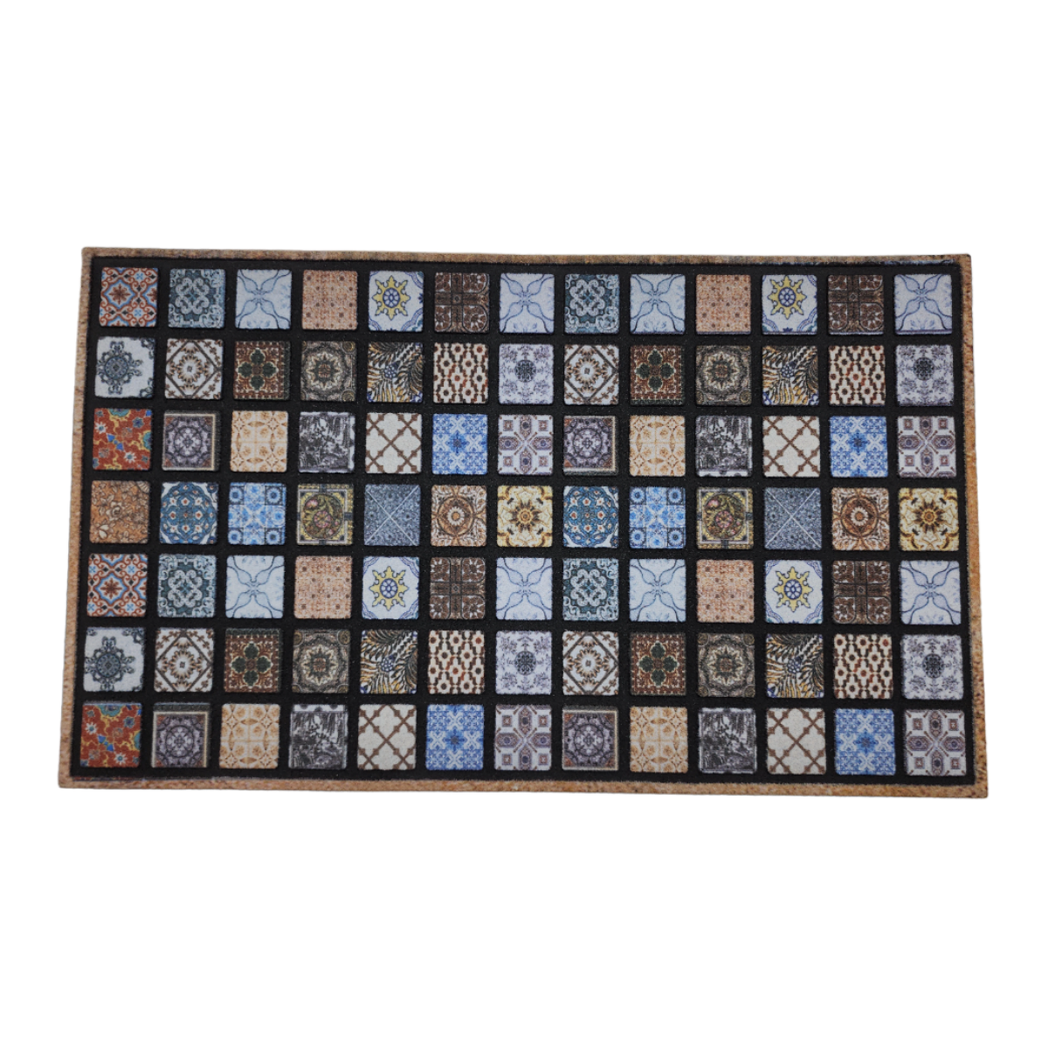 Alfombra Limpiapies Felpudo Alfombra De Entrada Cuadraditos-0