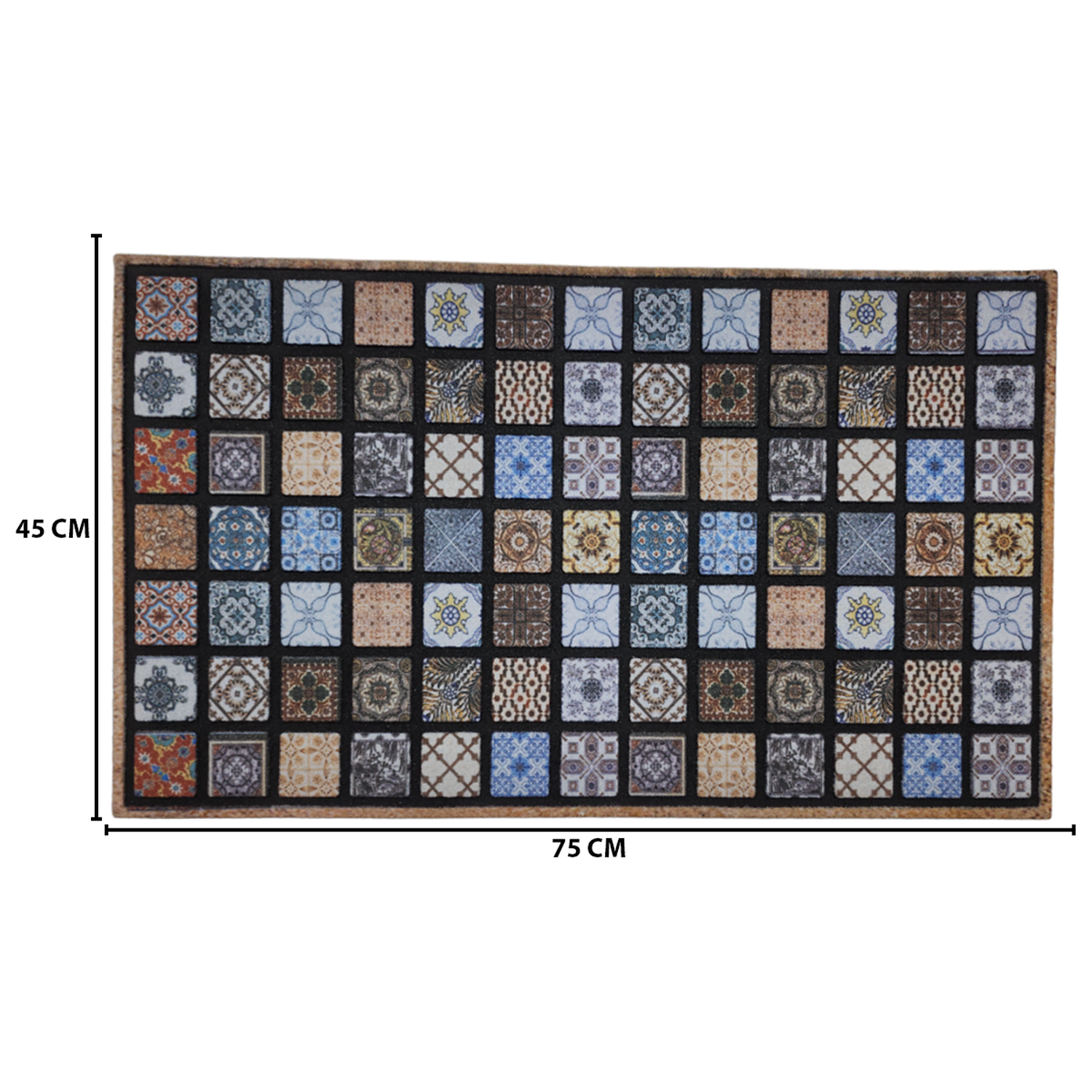 Alfombra Limpiapies Felpudo Alfombra De Entrada Cuadraditos-4