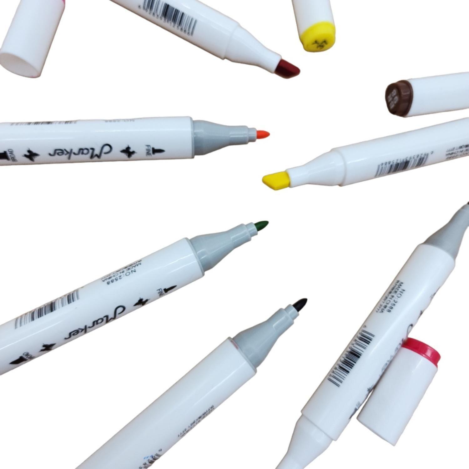 Set Marcadores Doble Punta 24 Lapices Plumones Arte Marker-5