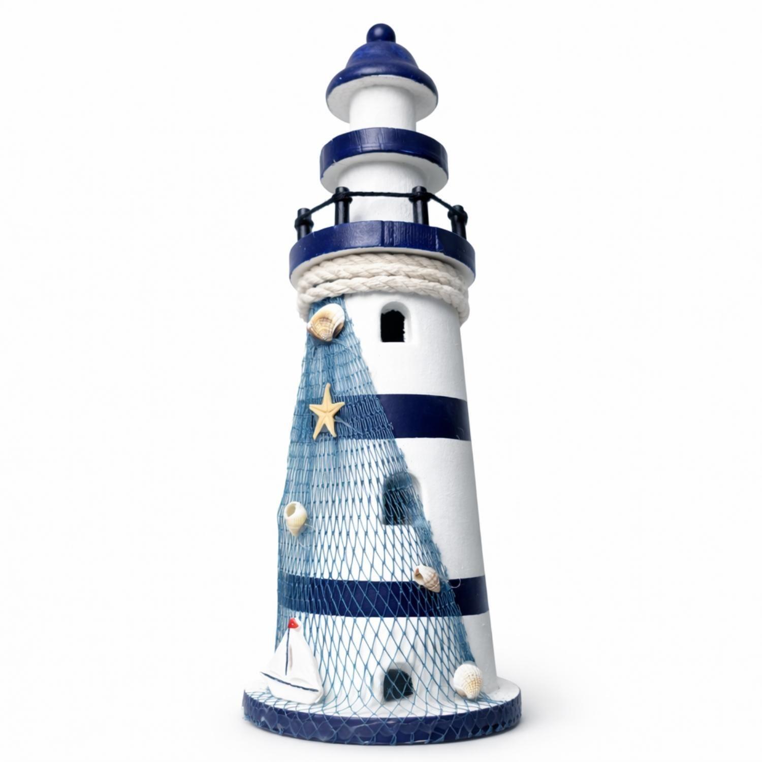 Faro Figura Decorativa Adorno Estatua De Madera Náutica-3