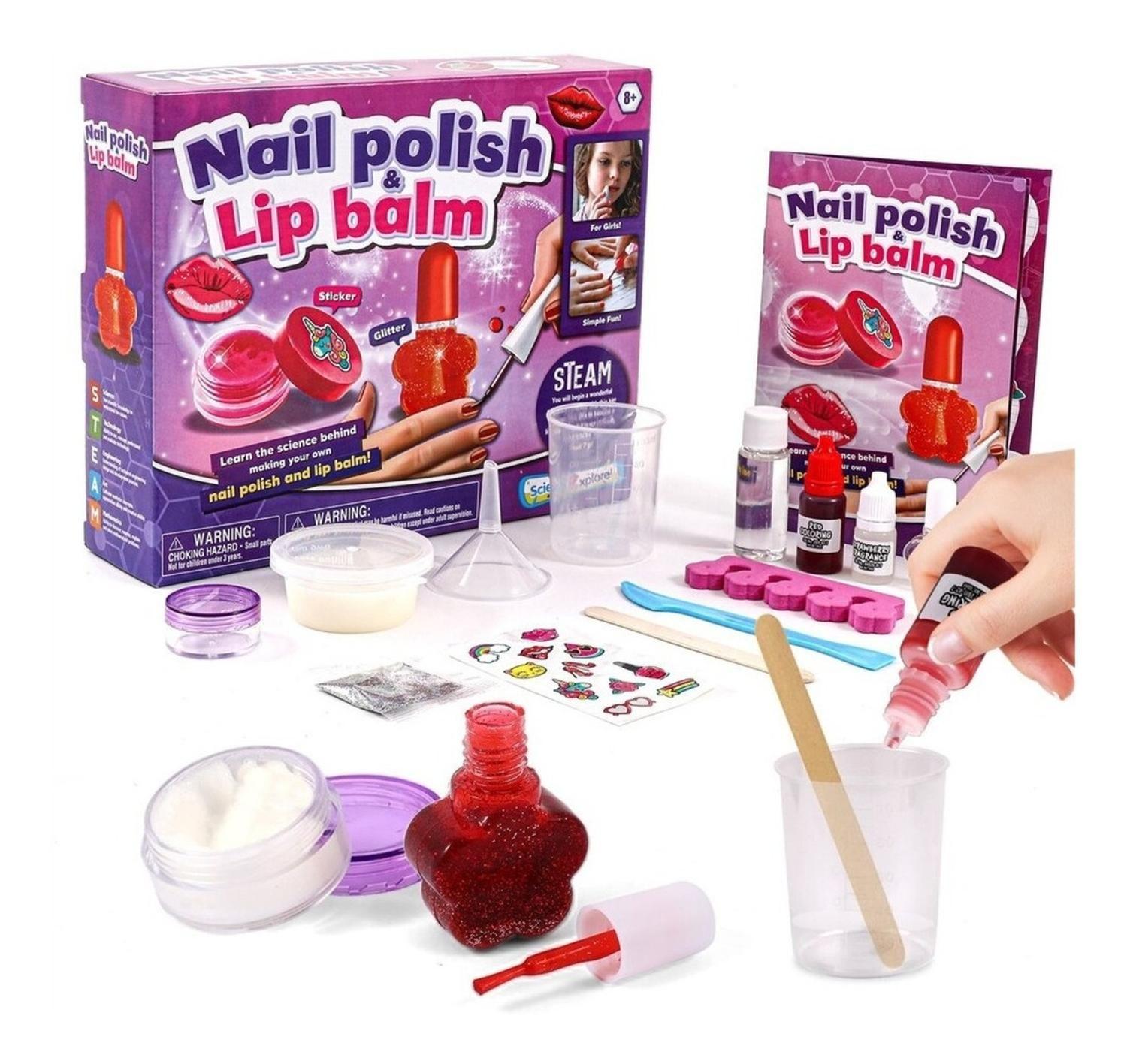 Kit Crea Tu Primer Esmalte De Uñas Y Bálsamo Labial Juguete-0