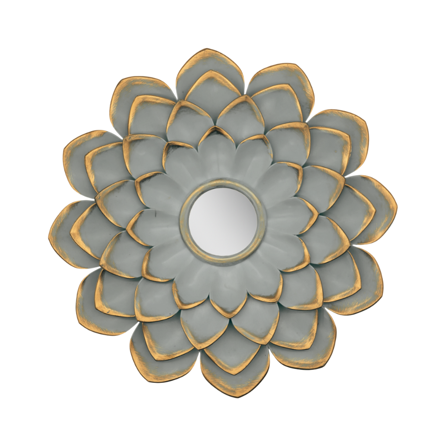 Set 3 Marcos De Espejos Flor De Loto y Diseño Gris Deco-5