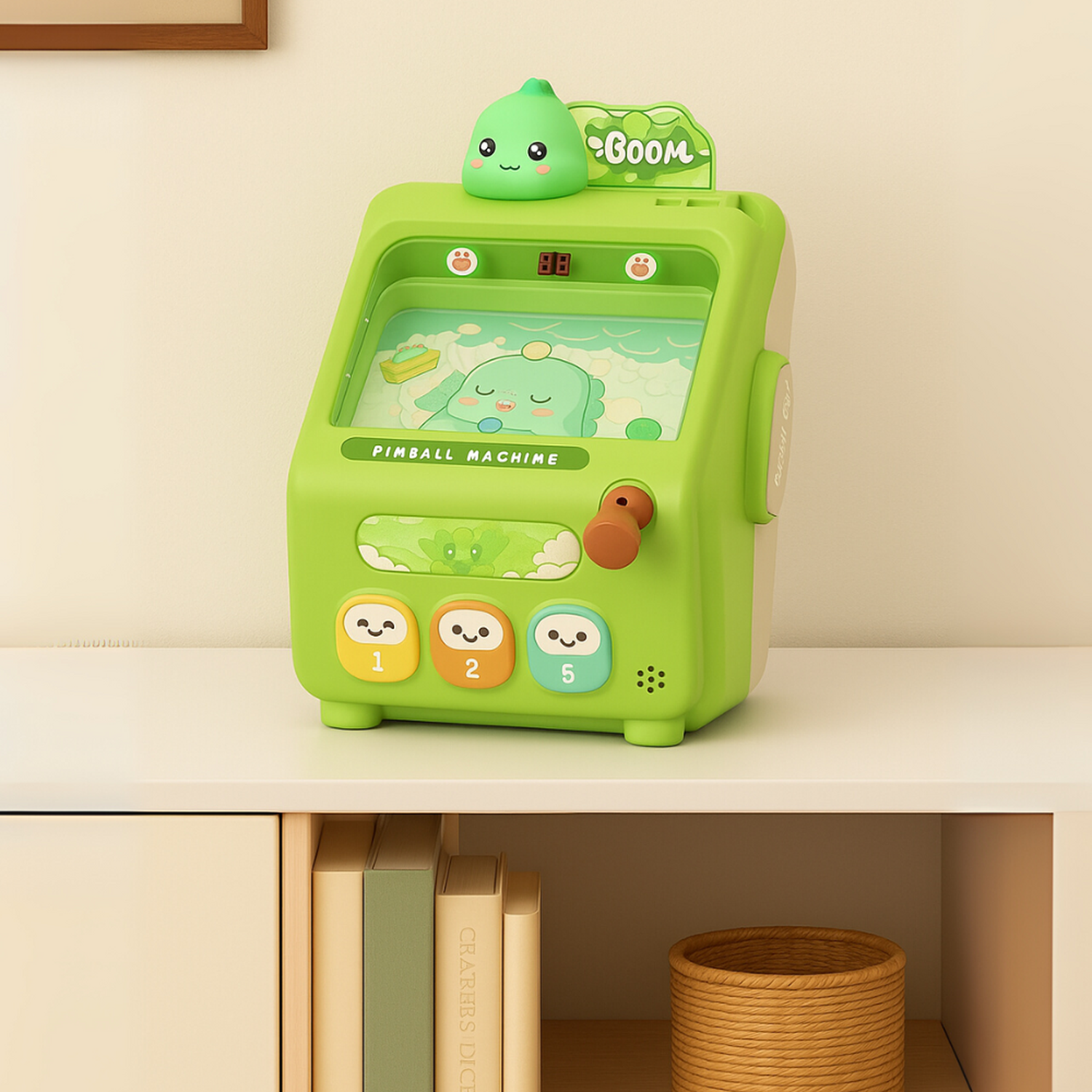 Juguete Pinball Infantil Dinosaurio Verde Kawaii Arcade Mini-3