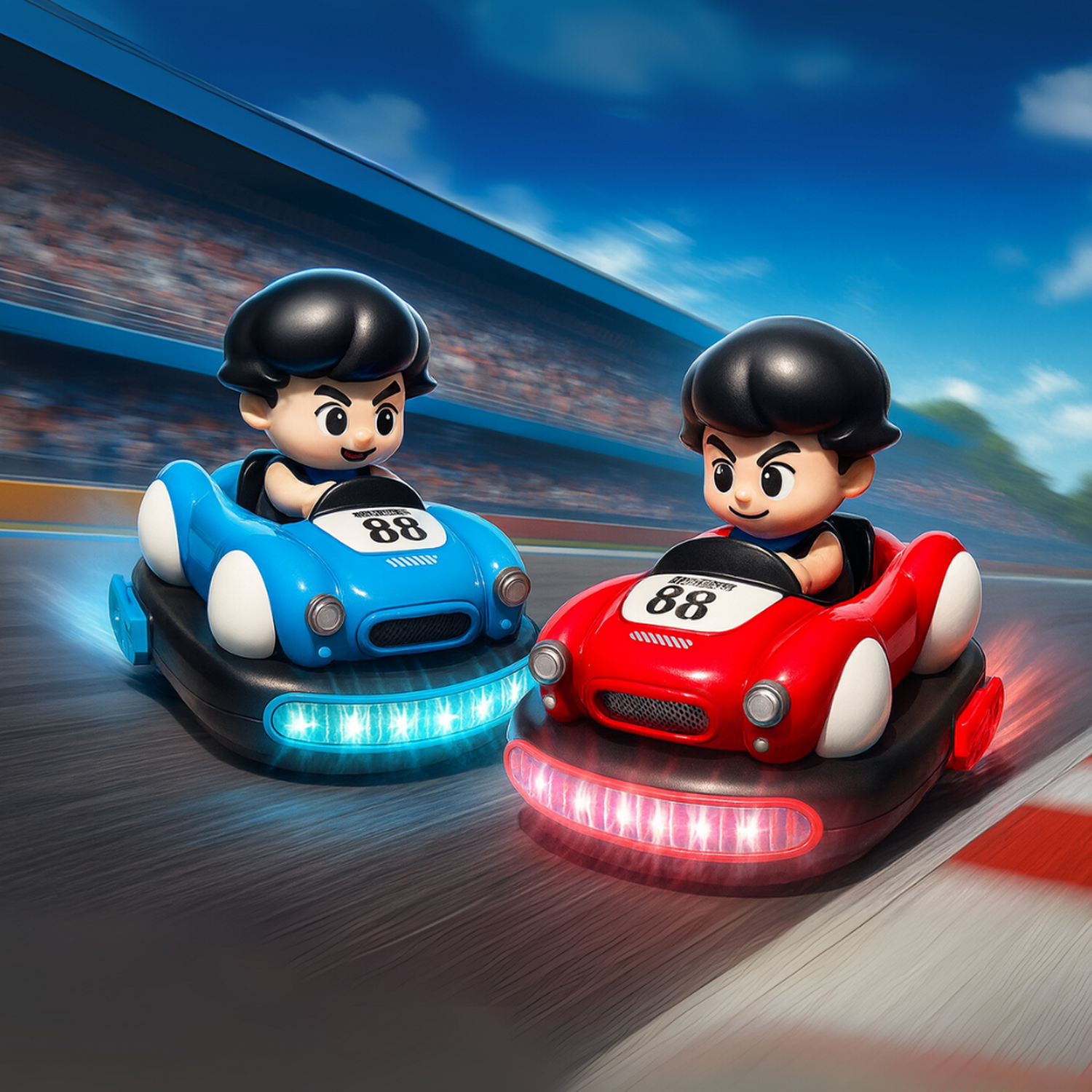 Set de Autitos Chocadores a Control Remoto Piloto Bumper Car-2