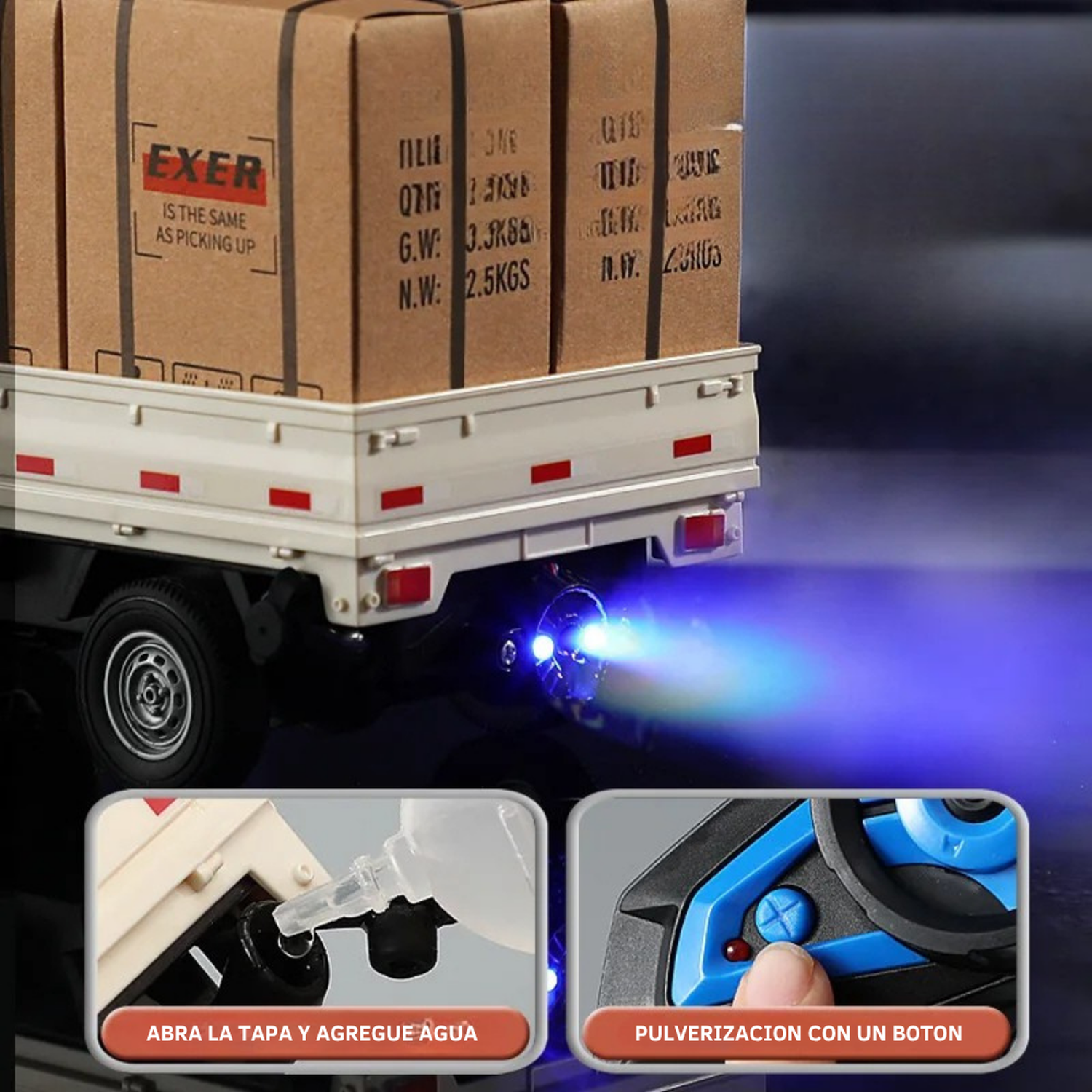 Camion 3/4 de Carga a Control Remoto Escala 1:16 Con Cajas-6