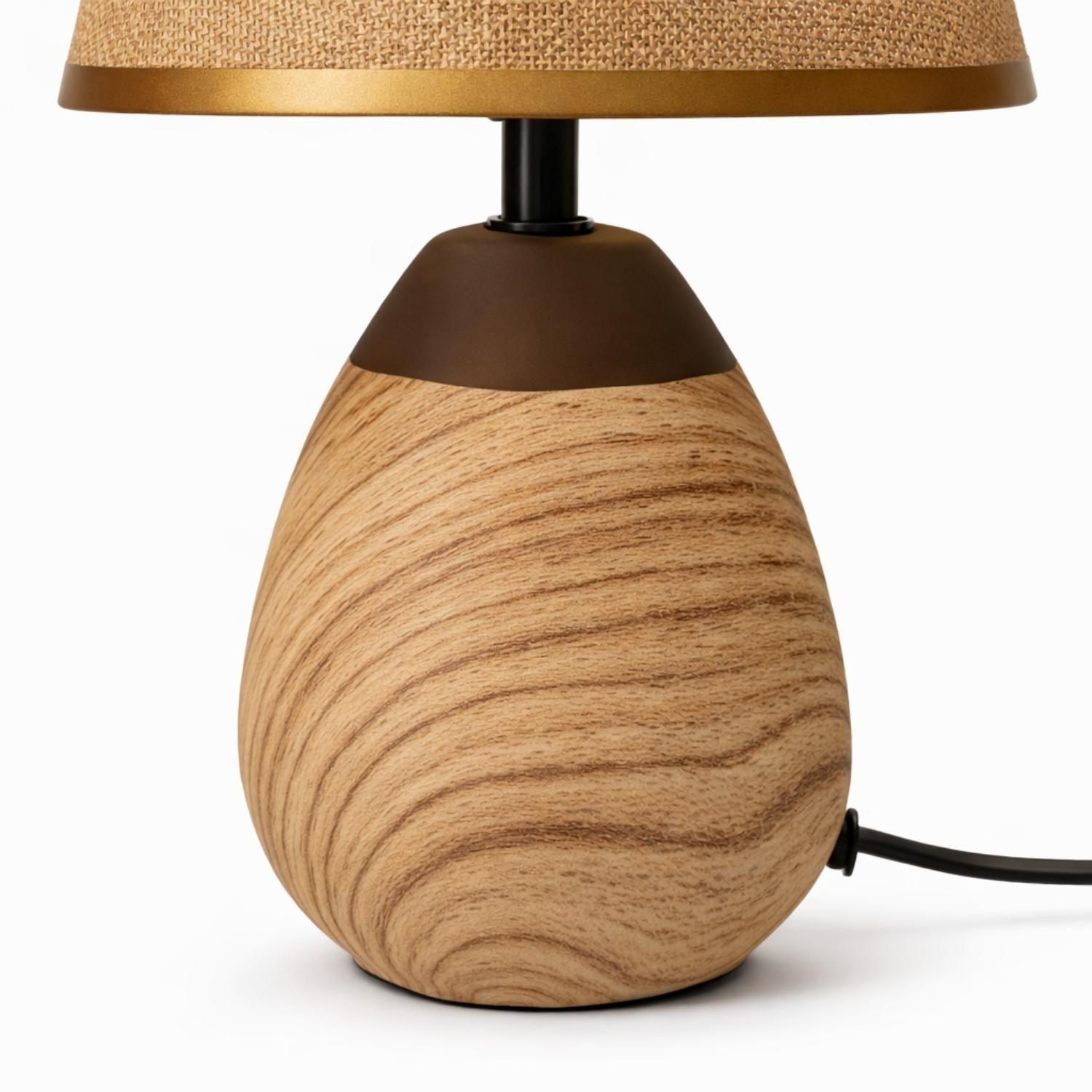 Lampara Mesa Velador Dormitorio Caramica Cafe Decorativa-5