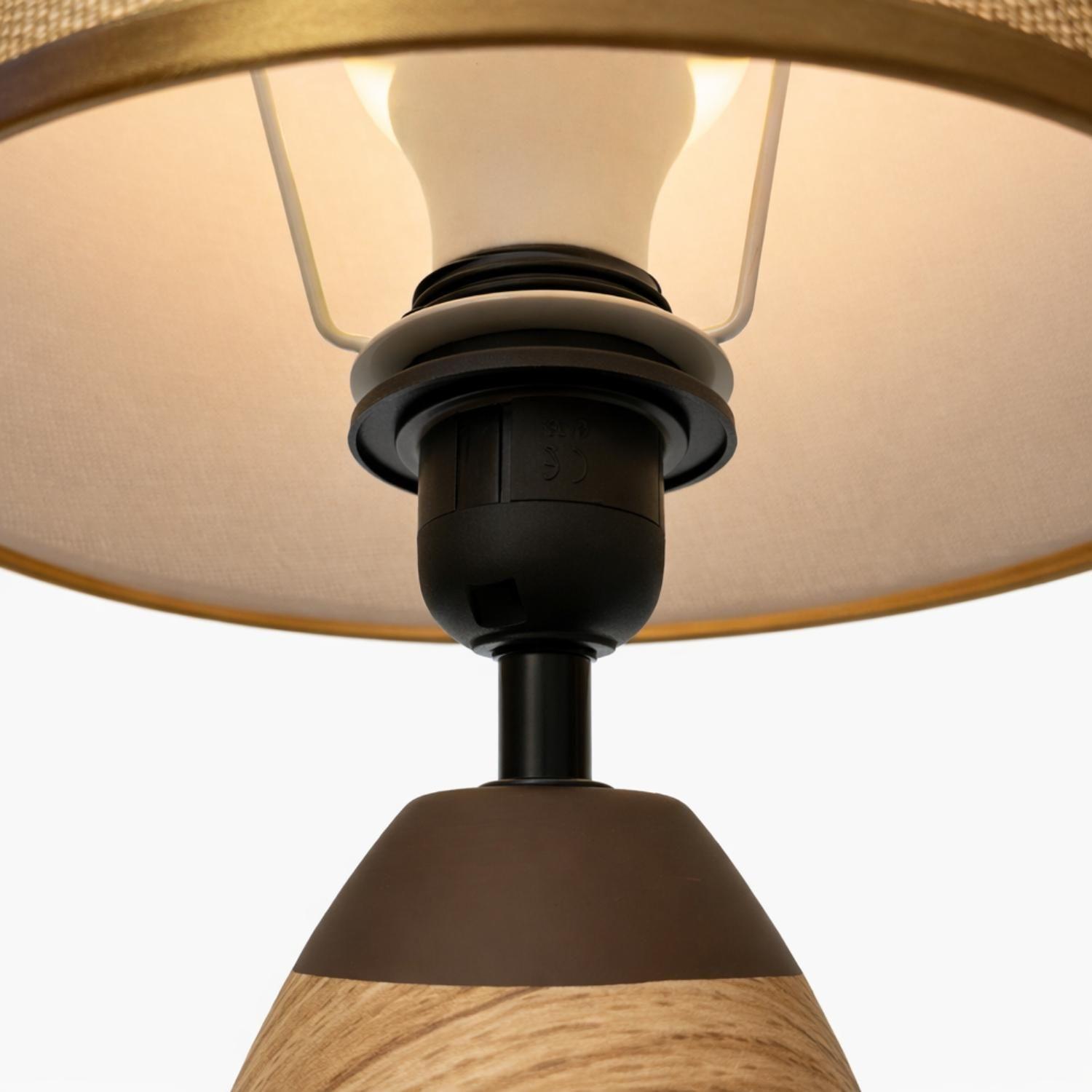 Lampara Mesa Velador Dormitorio Caramica Cafe Decorativa-6