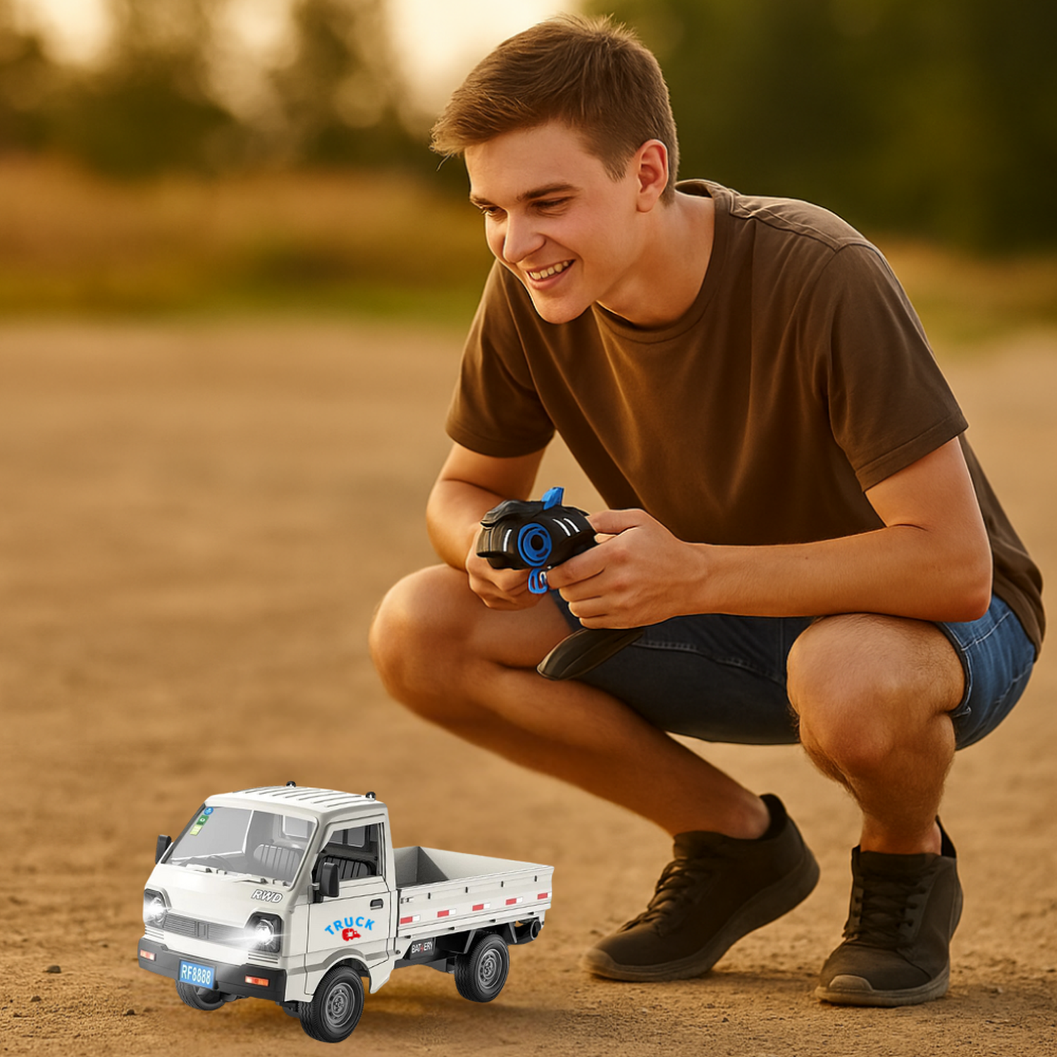 Camion 3/4 de Carga a Control Remoto Escala Con Luz Led-3