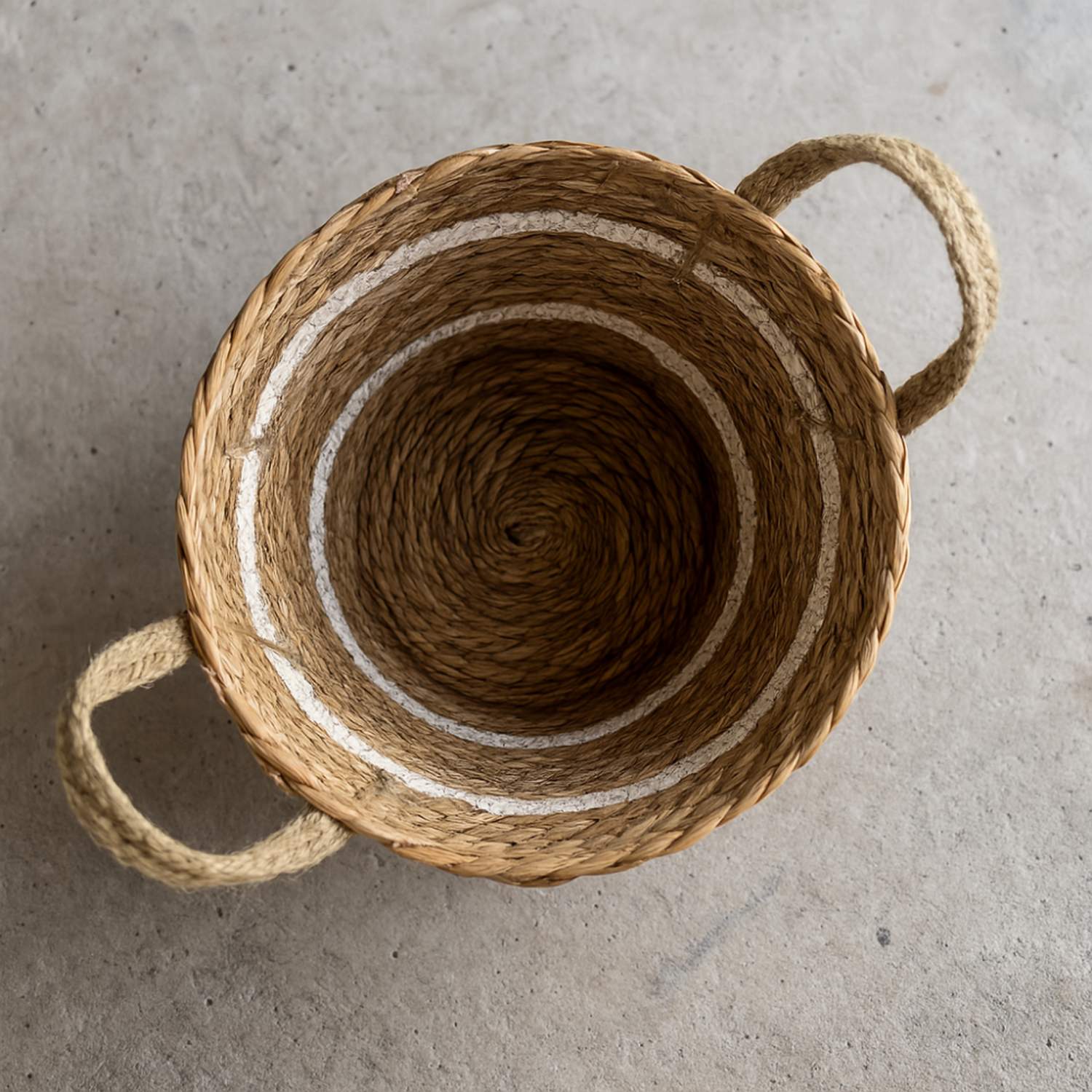 Canasto Cesta Yute Diseño Algodón Tejido Estilo Rustico M-4