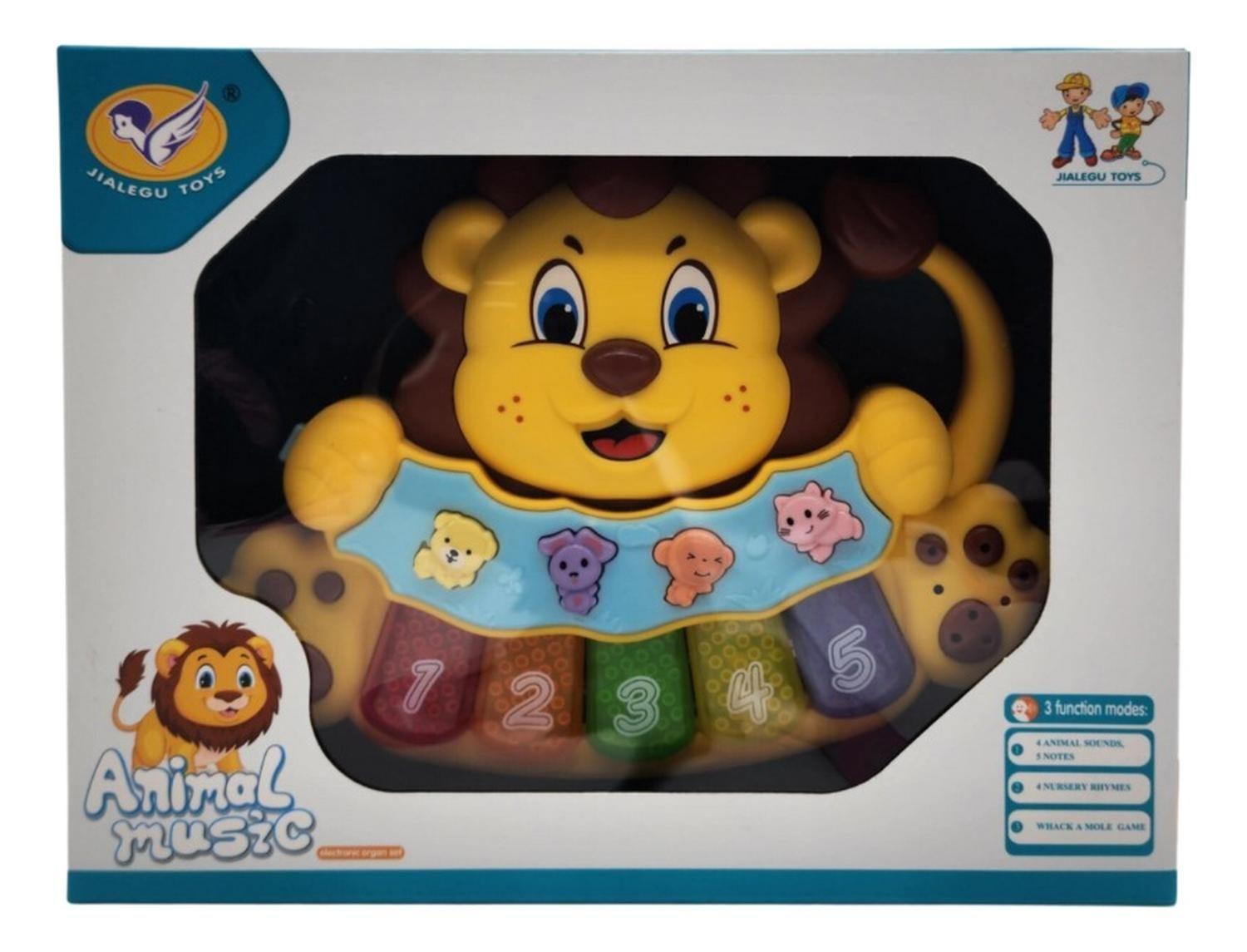 Juguete Piano Musical Con Luces Sonidos Animales Forma Leon-7