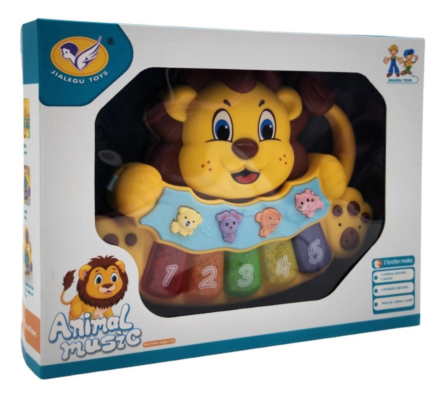 Juguete Piano Musical Con Luces Sonidos Animales Forma Leon-8