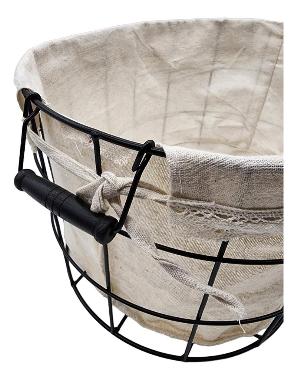 Panera Tela Ovalada Metalica Multiuso Canasto Frutera Cocina-3