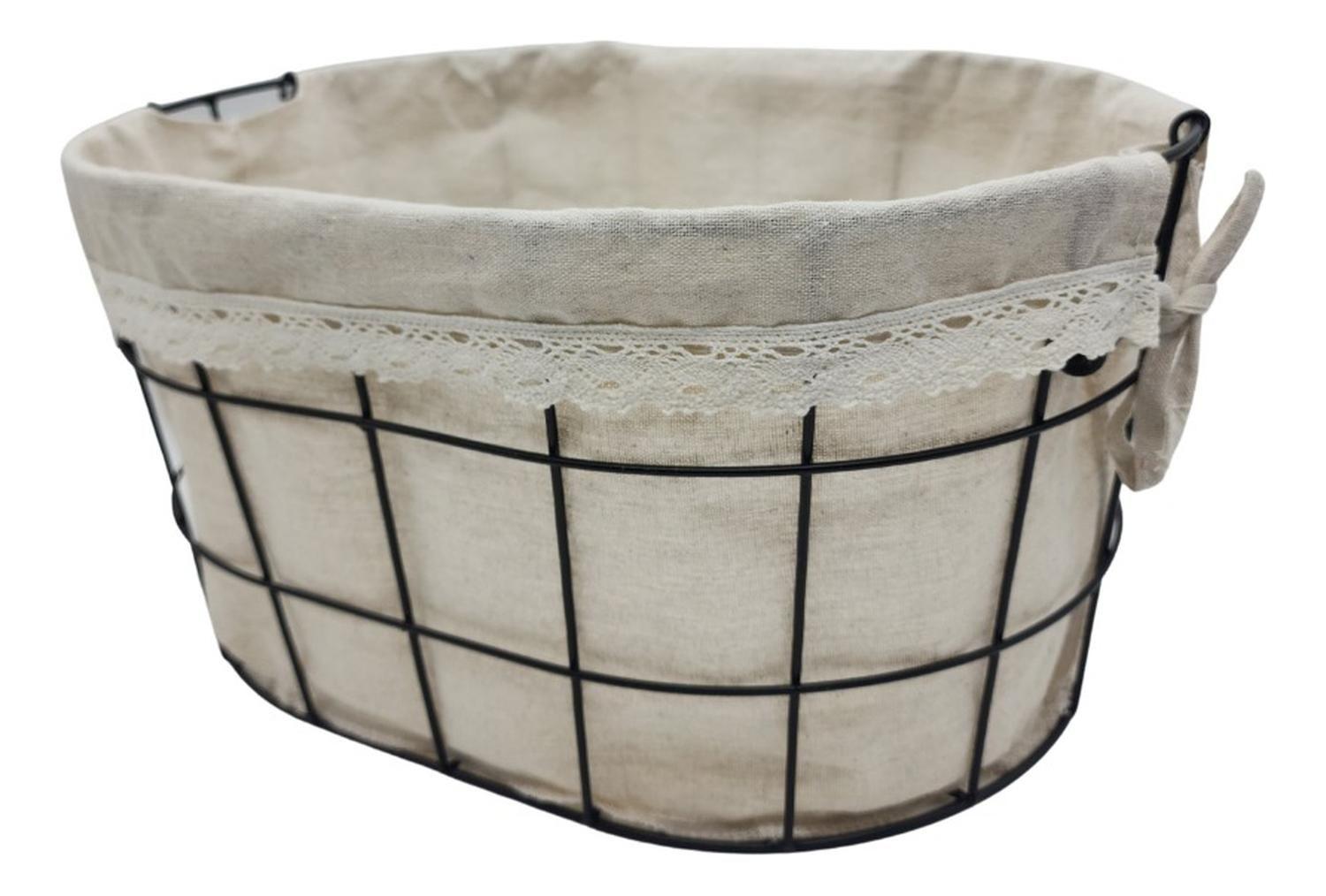 Panera Tela Ovalada Metalica Multiuso Canasto Frutera Cocina-4