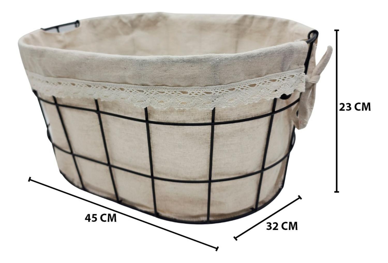 Panera Tela Ovalada Metalica Multiuso Canasto Frutera Cocina-5