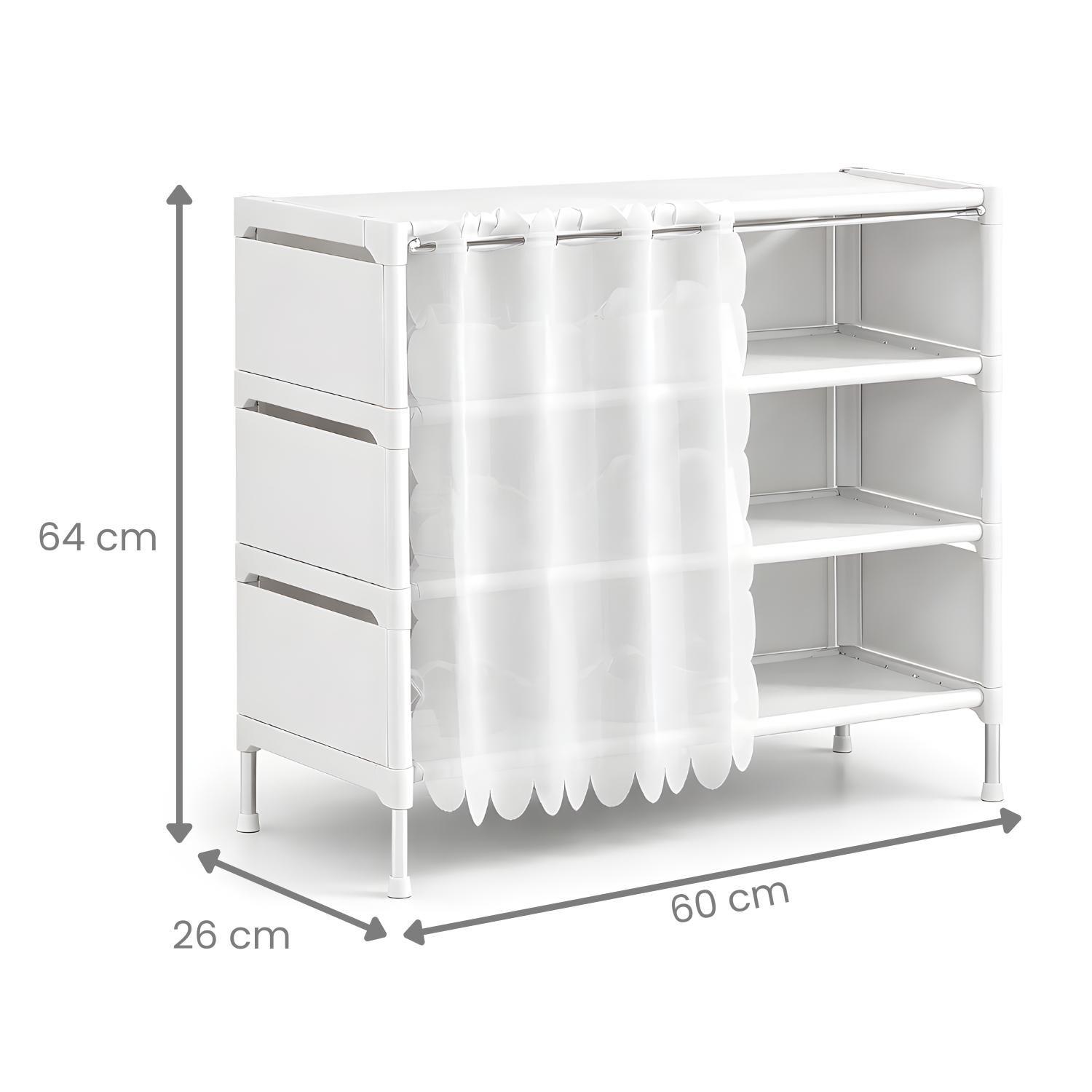 Zapatero Organizador Estante Armable 3 Niveles Mueble Blanco-4