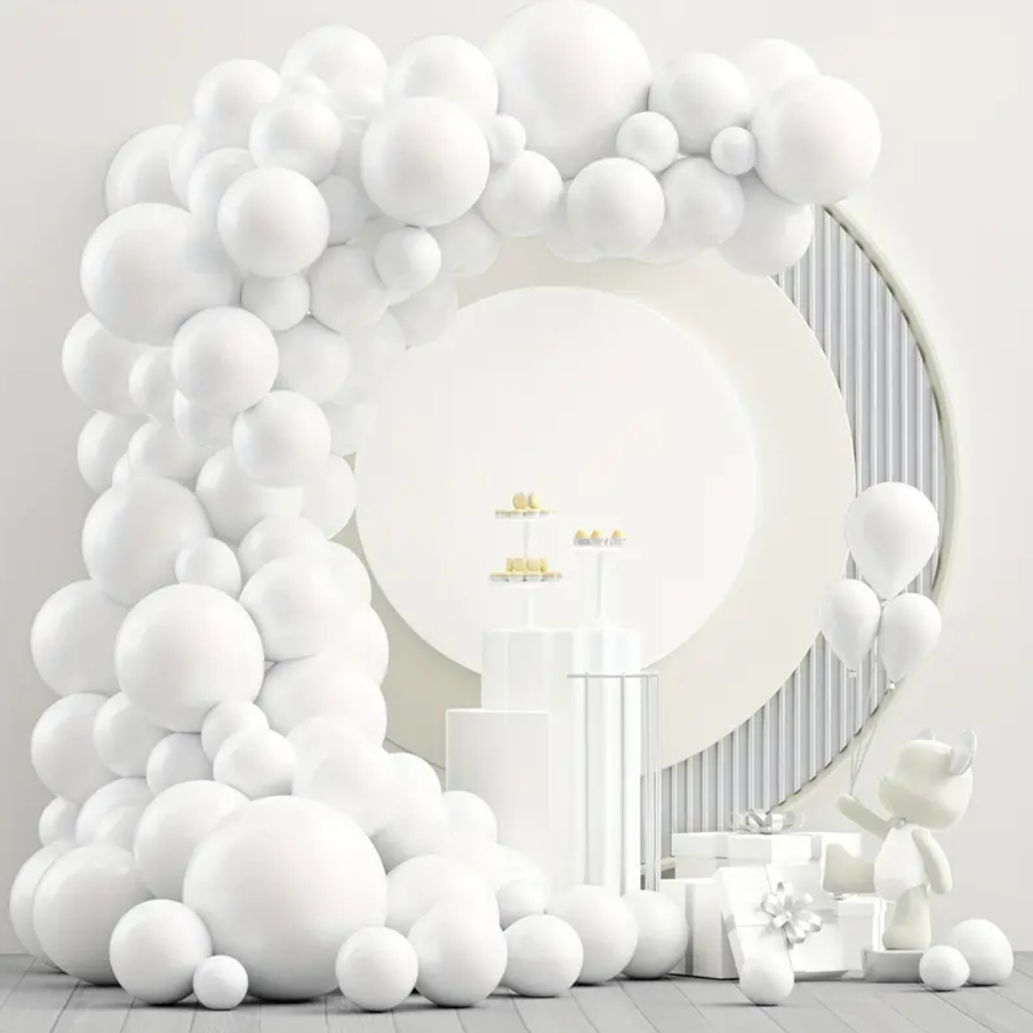 Globos Color Blanco 100 Unidades Tamaño 25 Cm-6