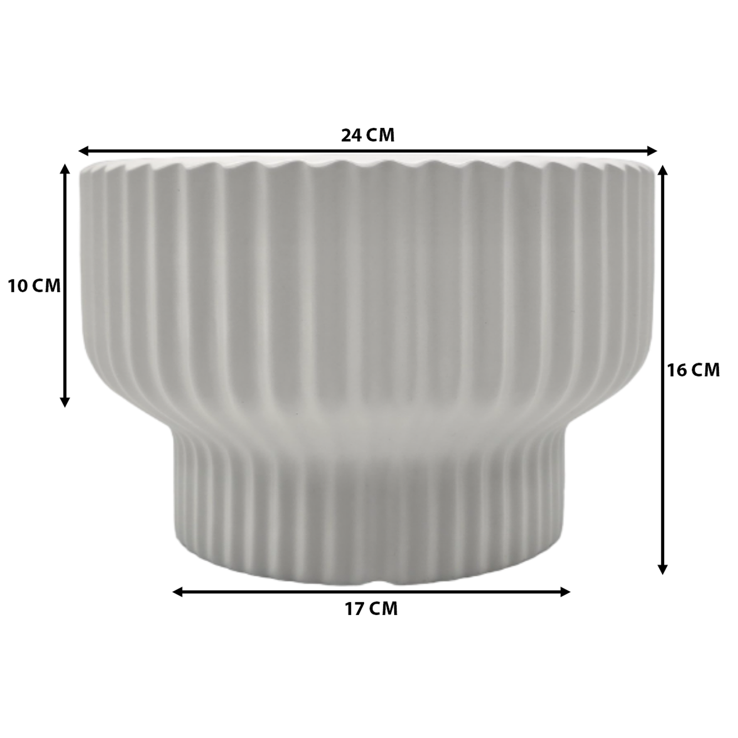 Maceteros Maceta De Ceramica Estilo Copon Blanco Mate L-9