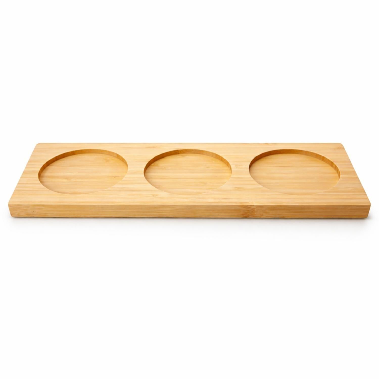 Set Tabla Picoteo Cocktail Pocillos Porcelana Blanco Madera-9