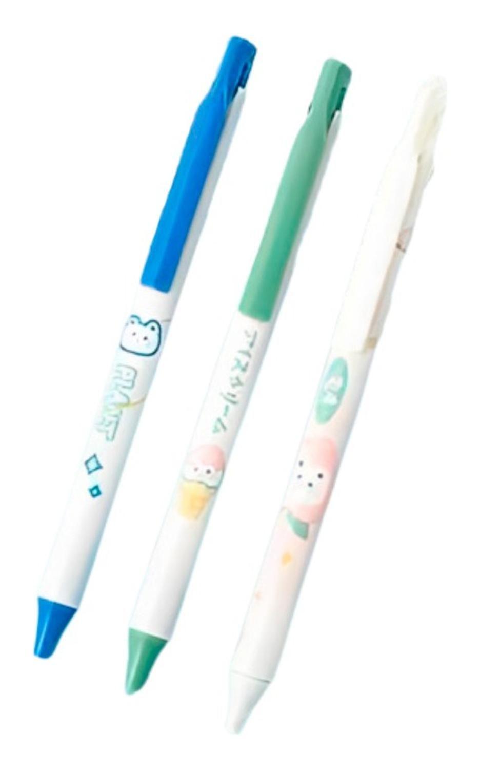 Set 3 Lápices Tinta Borrable Diseño Kawaii Cute Lapiz-0