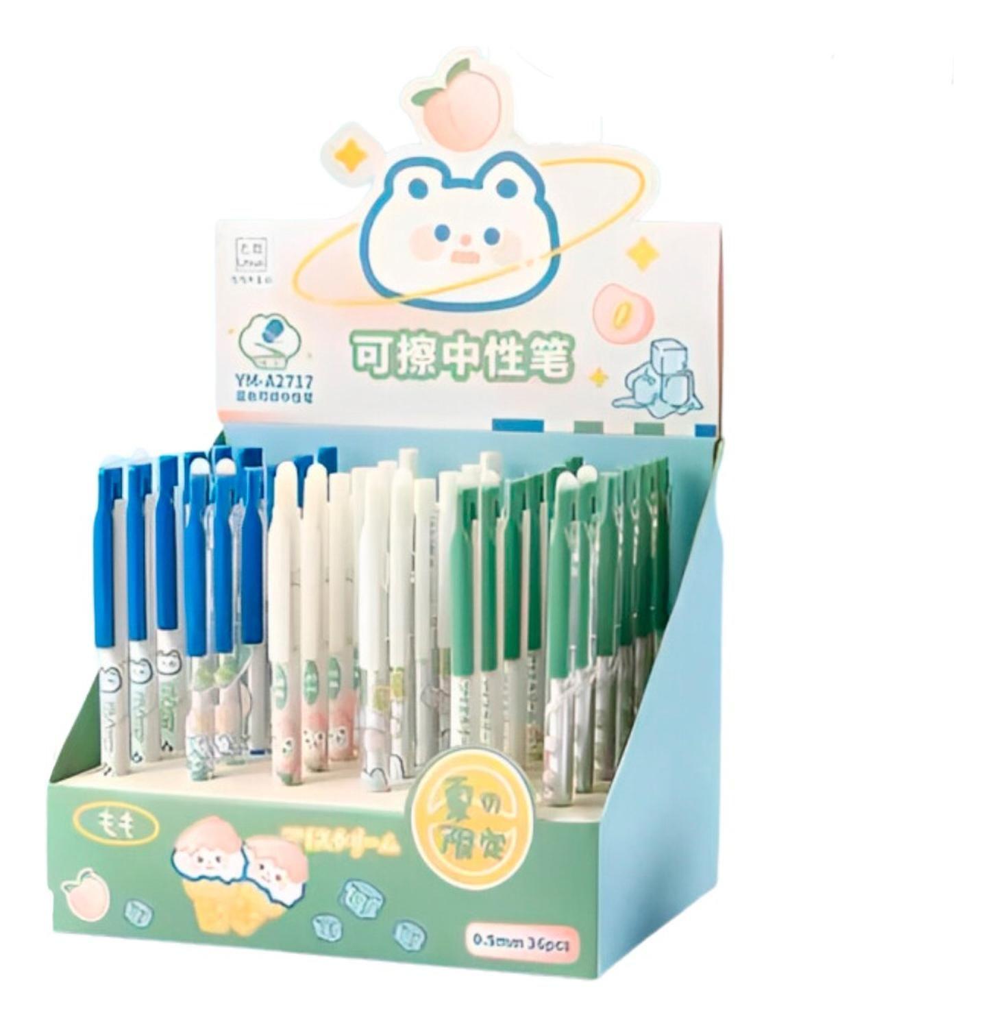 Set 3 Lápices Tinta Borrable Diseño Kawaii Cute Lapiz-6