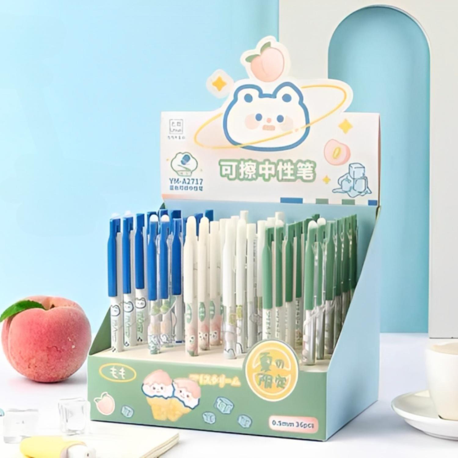 Set 3 Lápices Tinta Borrable Diseño Kawaii Cute Lapiz-7