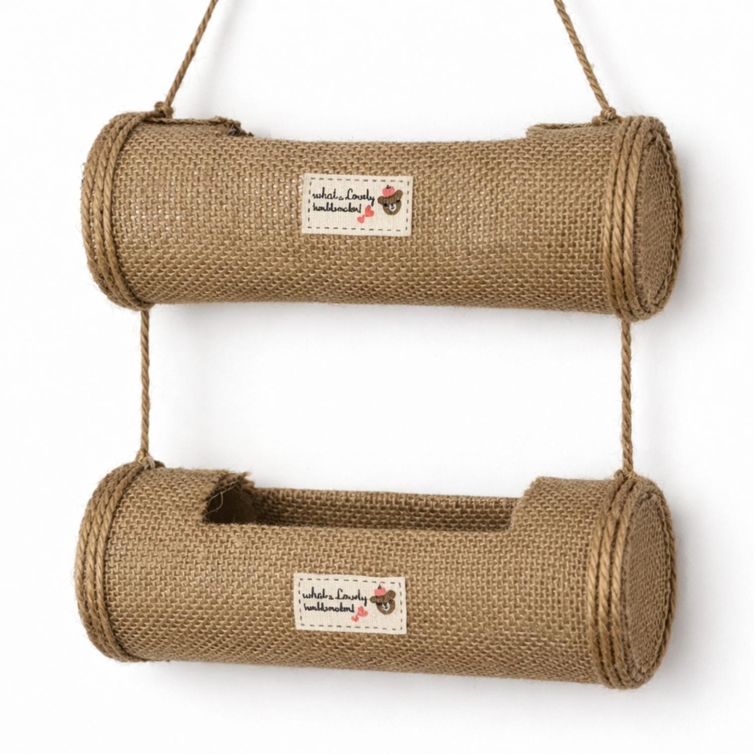 Maceta Macetero Colgante Cesta Yute 2 Niveles Jardinera-3