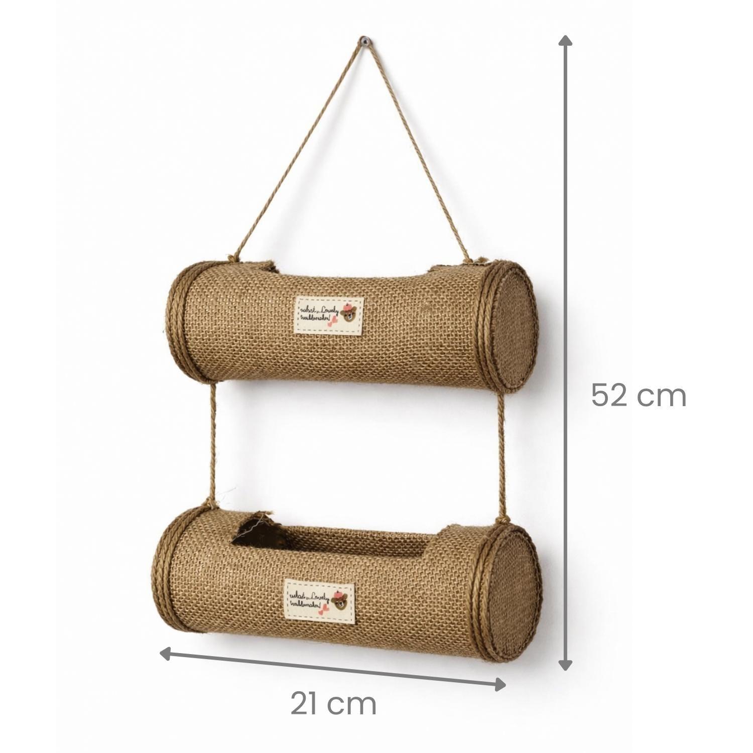 Maceta Macetero Colgante Cesta Yute 2 Niveles Jardinera-4