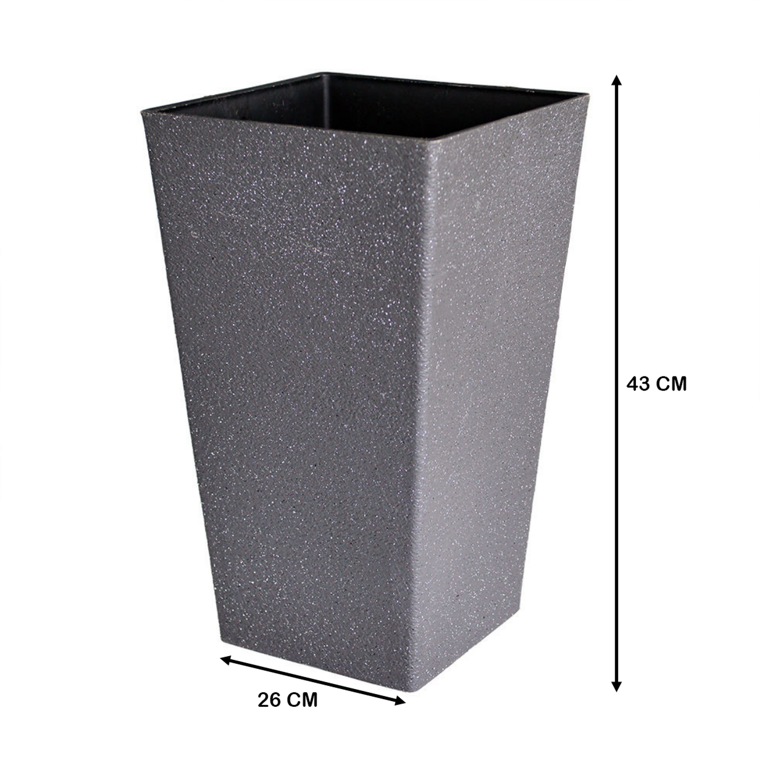Macetero Plastico Alargado Premium Base Cuadrada Conica-5