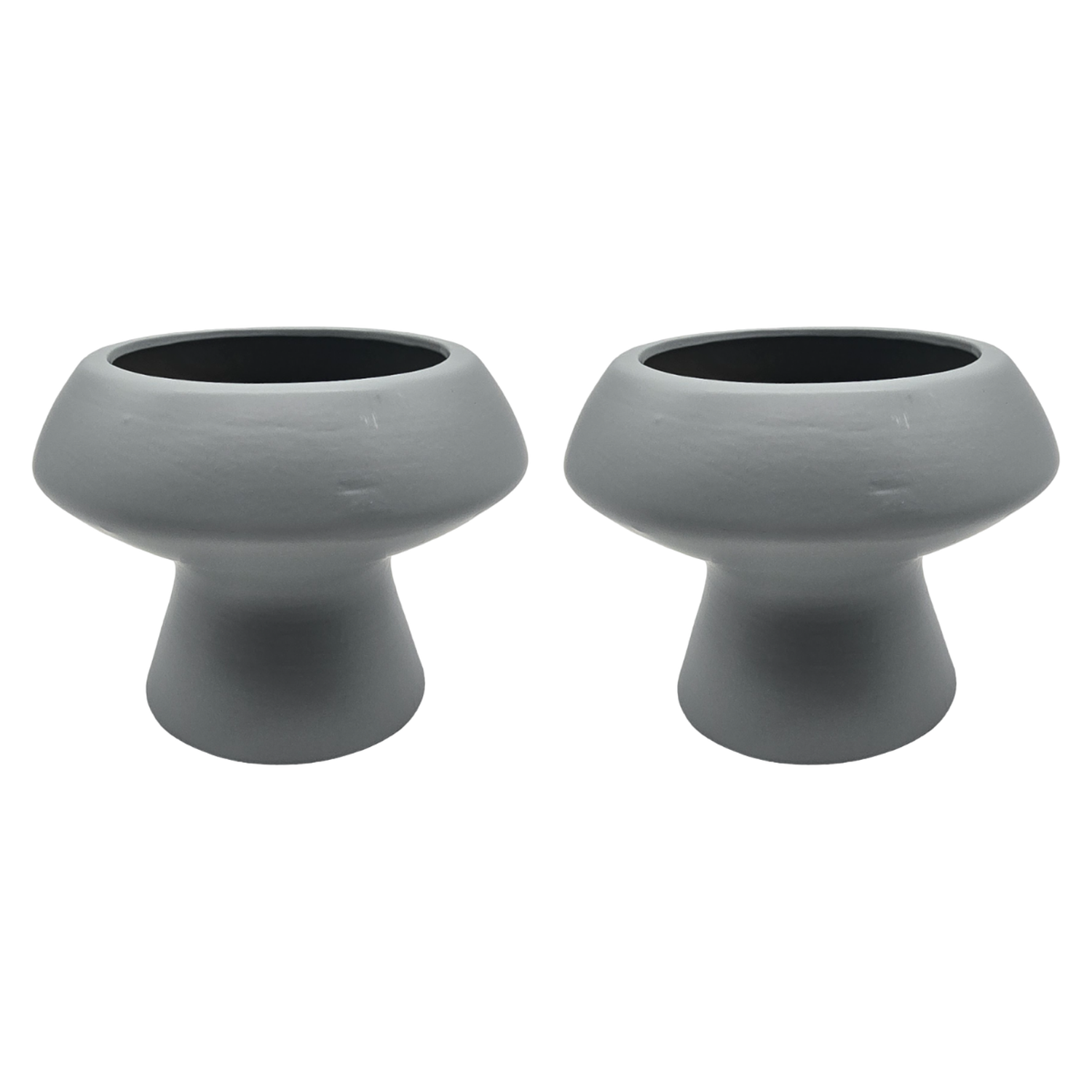 Set 2 Macetero Maceta De Ceramica Con Forma De Seta Gris-0