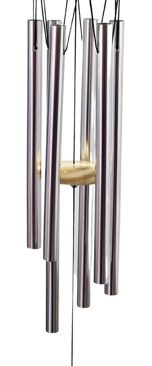 Colgante Campana De Viento Tubos Diseño Moderno Color Madera-1